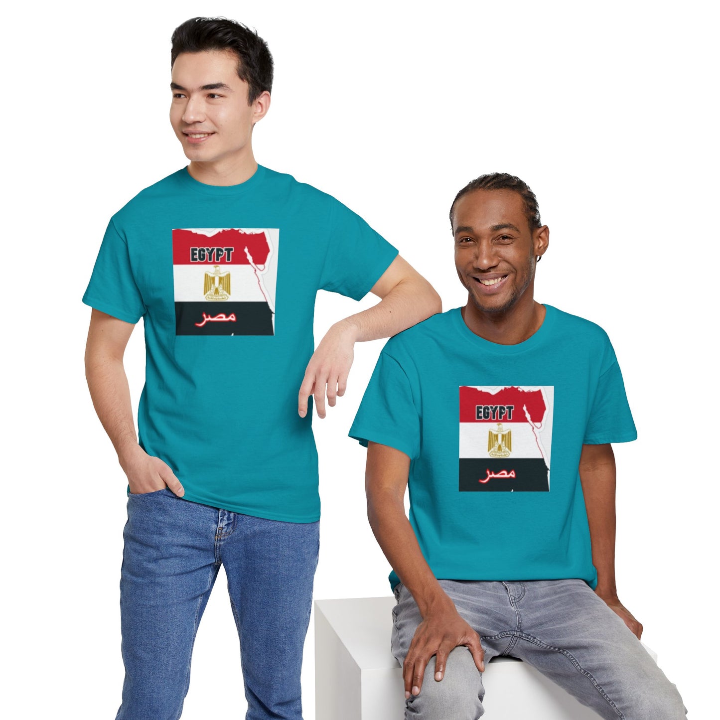 Unisex Heavy Cotton Tee -- Egypt flag and map