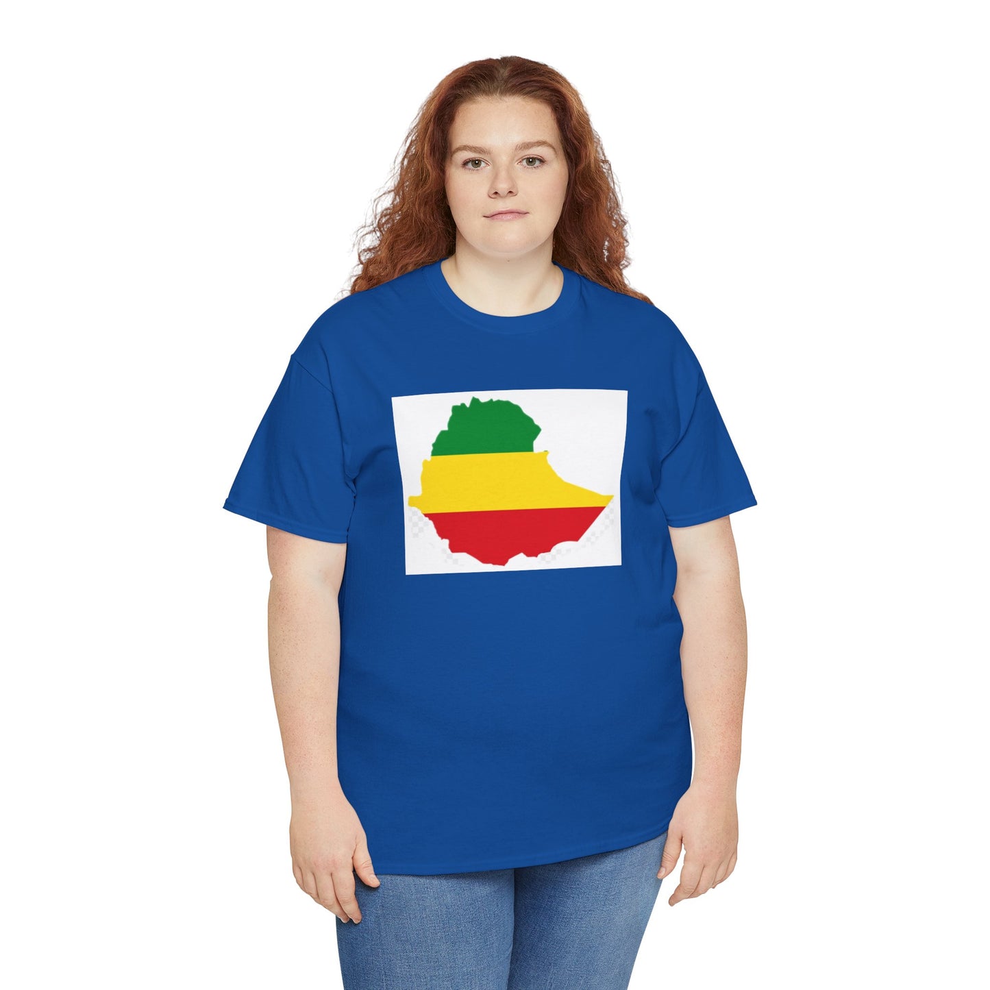 Unisex Heavy Cotton Tee -- Ethiopia flag and map