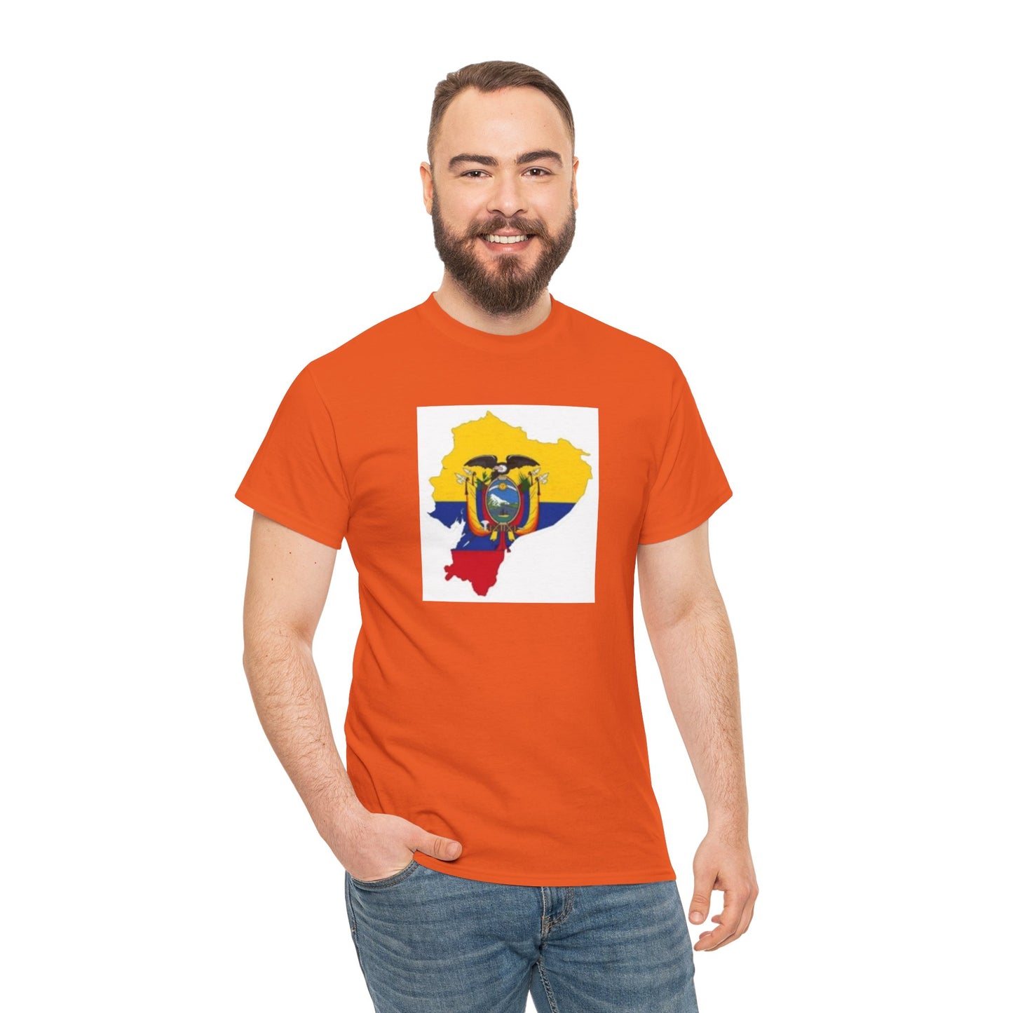 Unisex Heavy Cotton Tee -- Ecuador flag and map