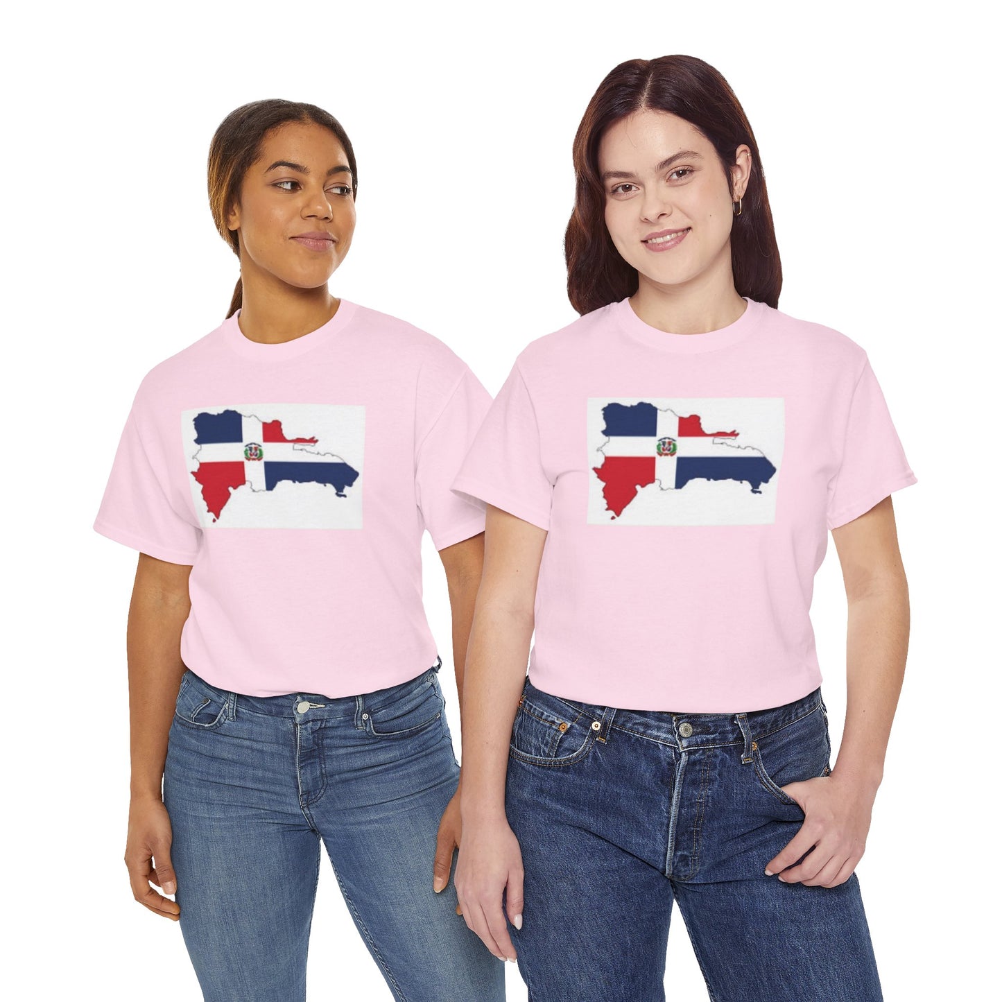 Unisex Heavy Cotton Tee -- Dominican Republic flag and map
