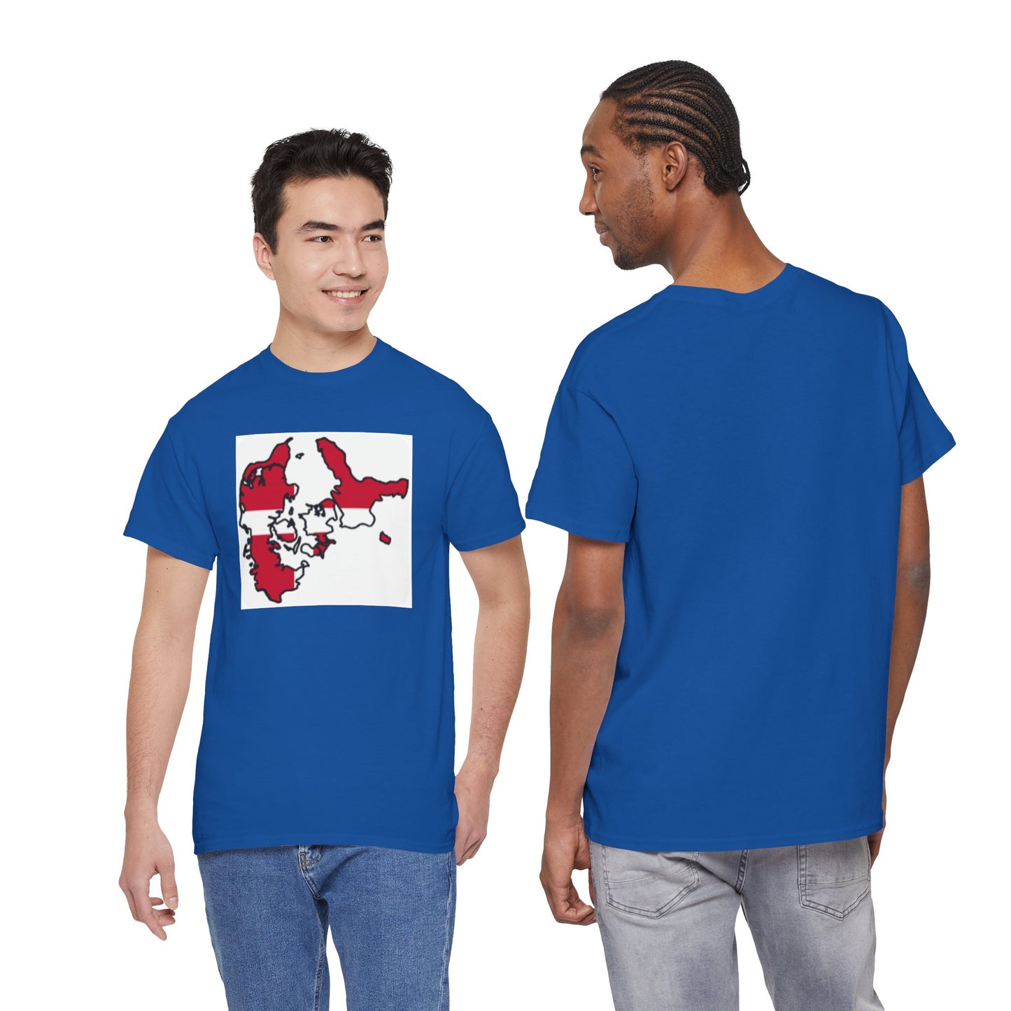 Unisex Heavy Cotton Tee -- Denmark flag and map