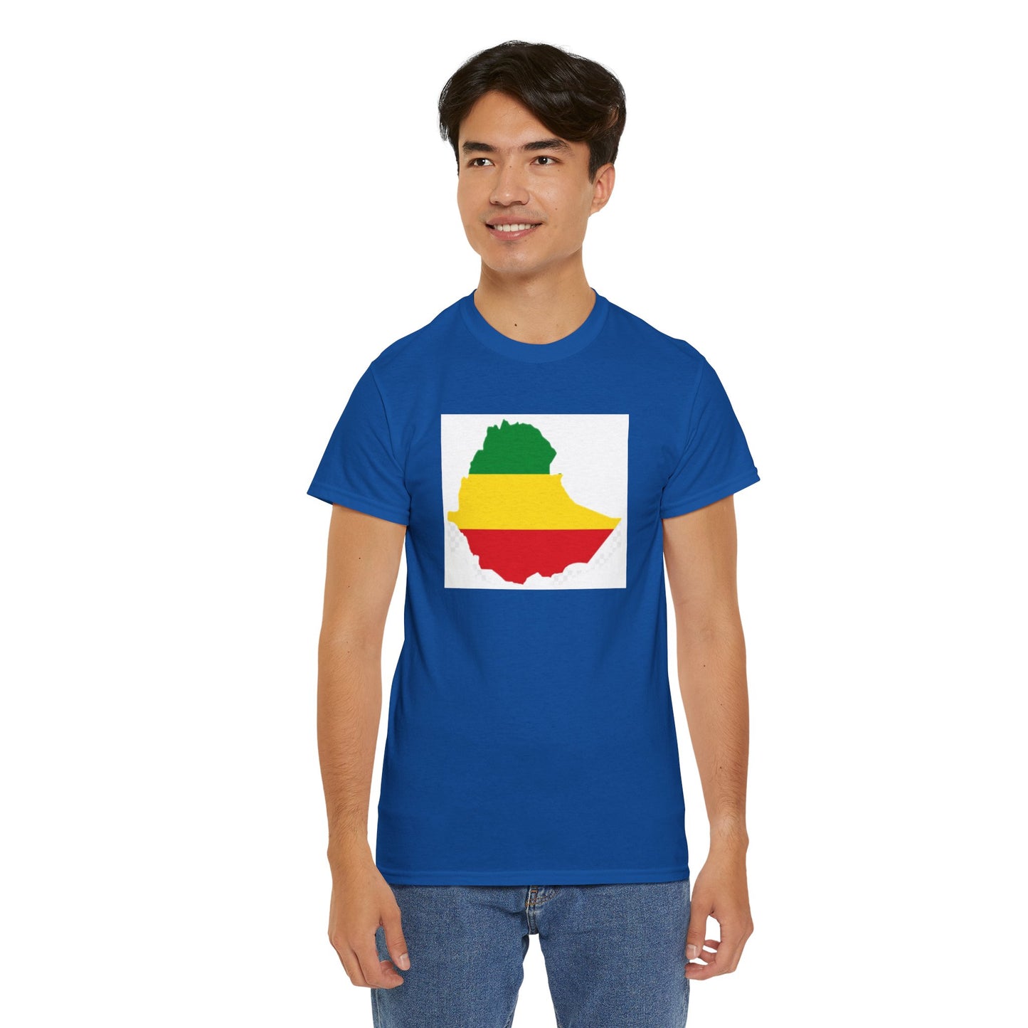 Unisex Heavy Cotton Tee -- Ethiopia flag and map