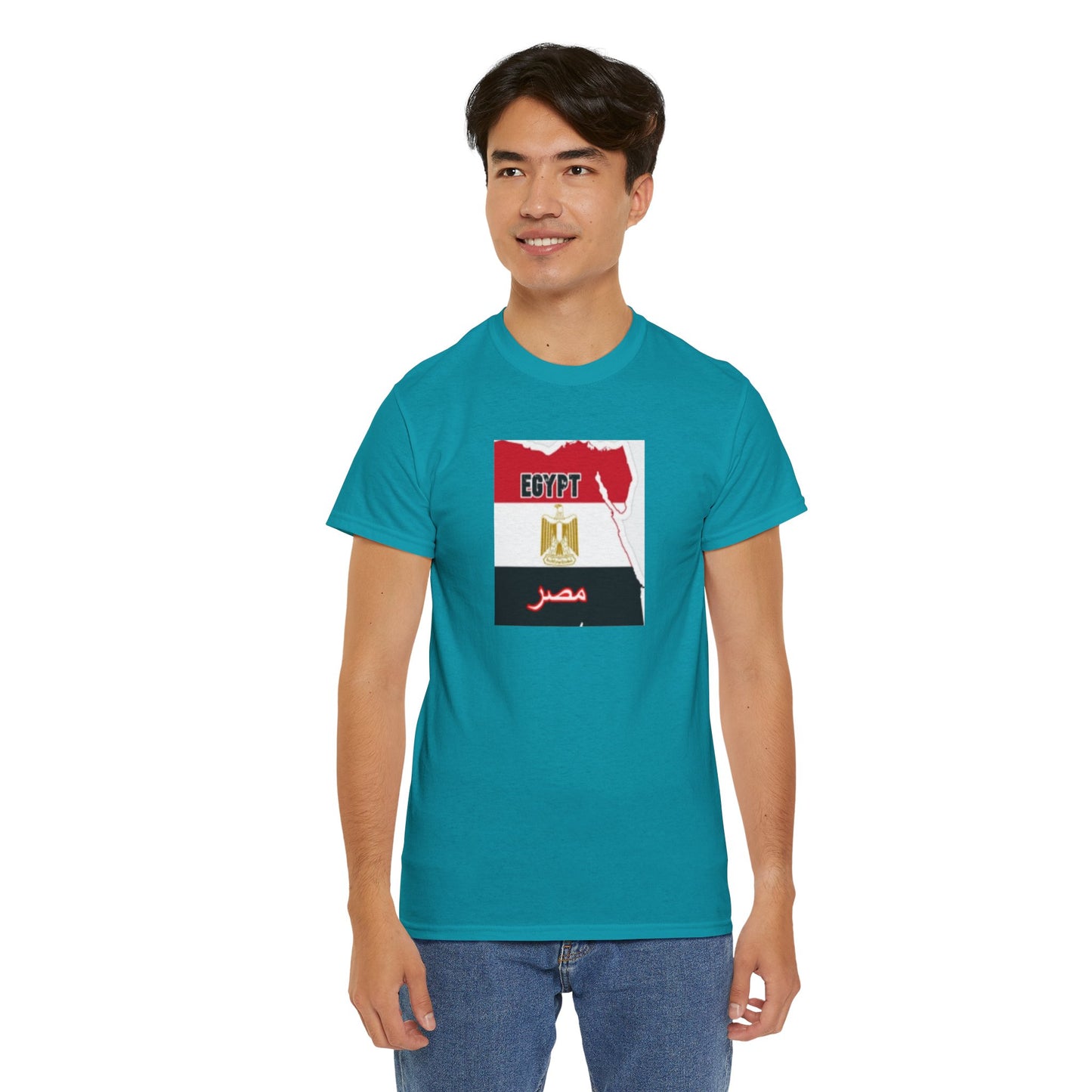 Unisex Heavy Cotton Tee -- Egypt flag and map