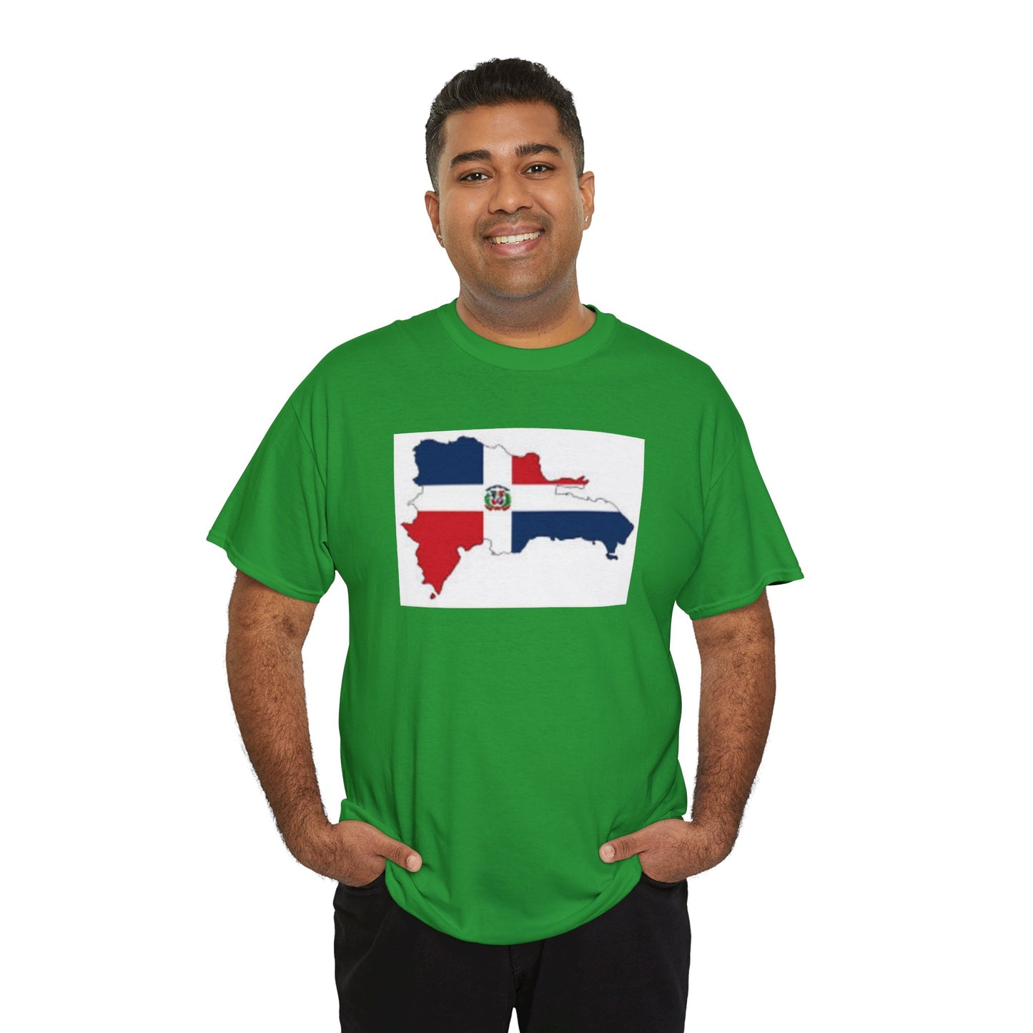Unisex Heavy Cotton Tee -- Dominican Republic flag and map