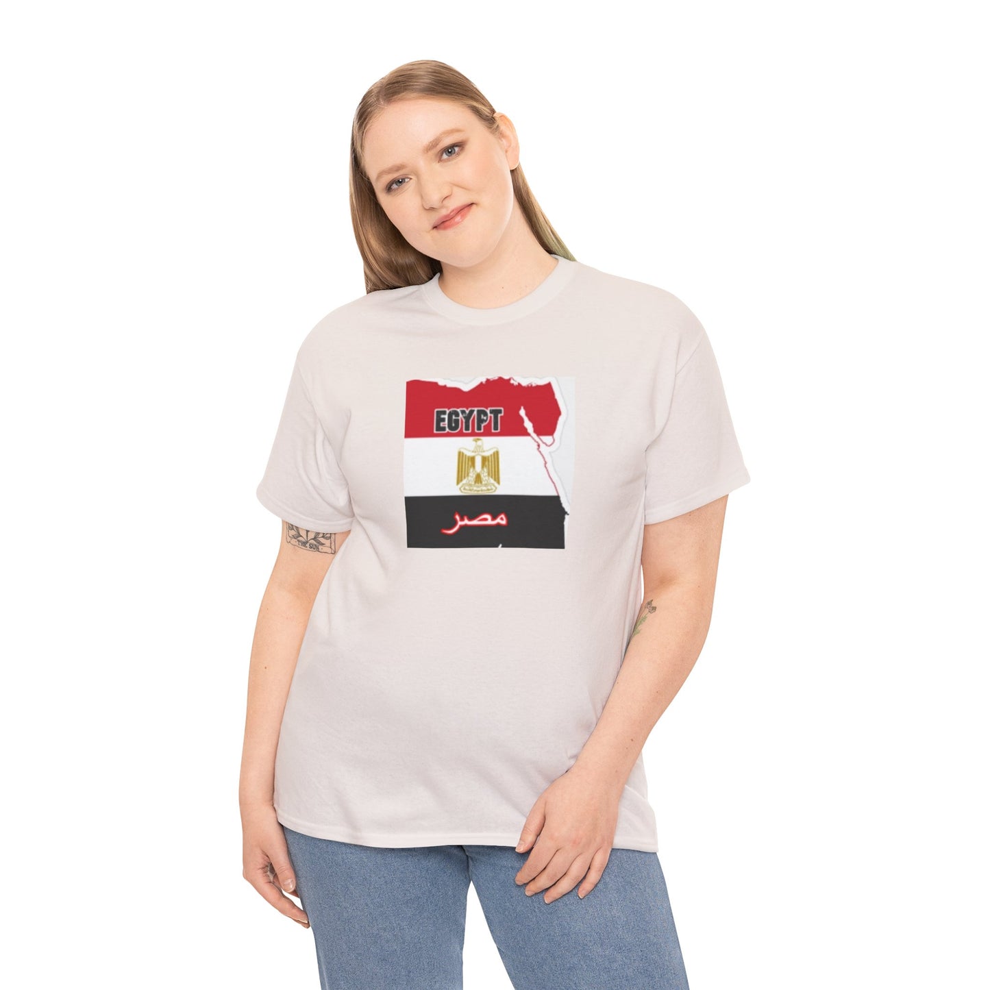 Unisex Heavy Cotton Tee -- Egypt flag and map