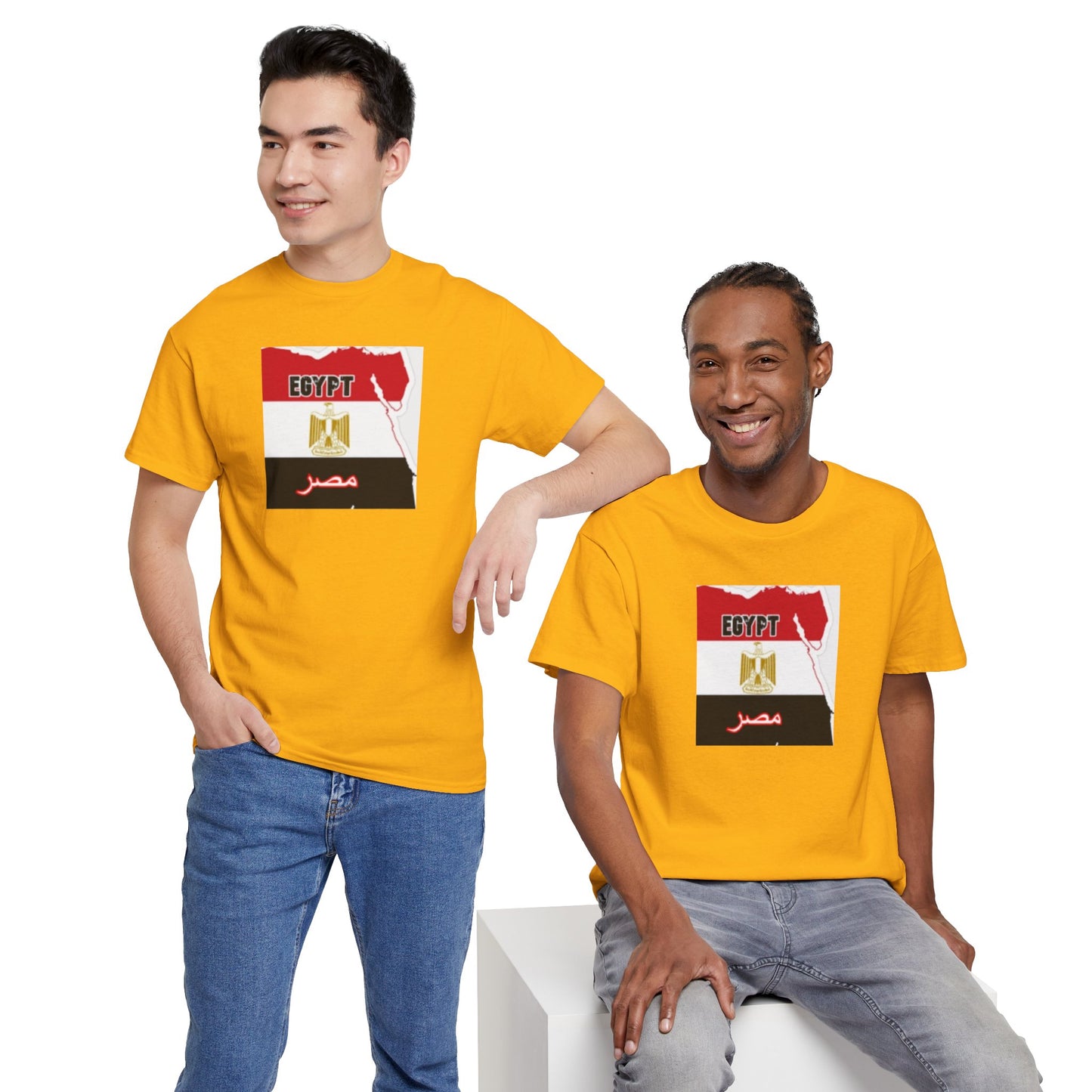 Unisex Heavy Cotton Tee -- Egypt flag and map