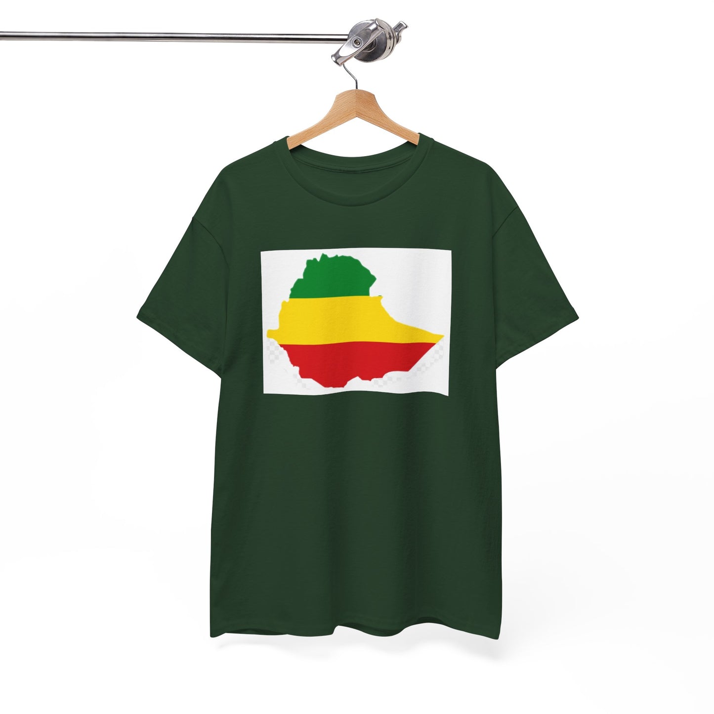 Unisex Heavy Cotton Tee -- Ethiopia flag and map