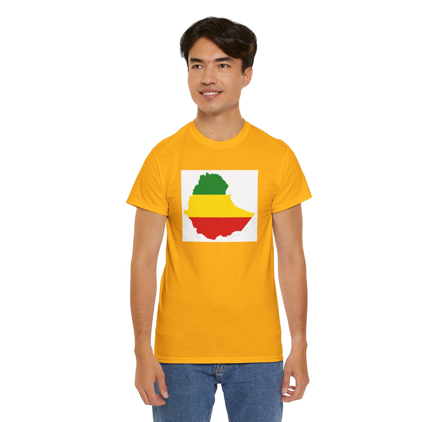 Unisex Heavy Cotton Tee -- Ethiopia flag and map