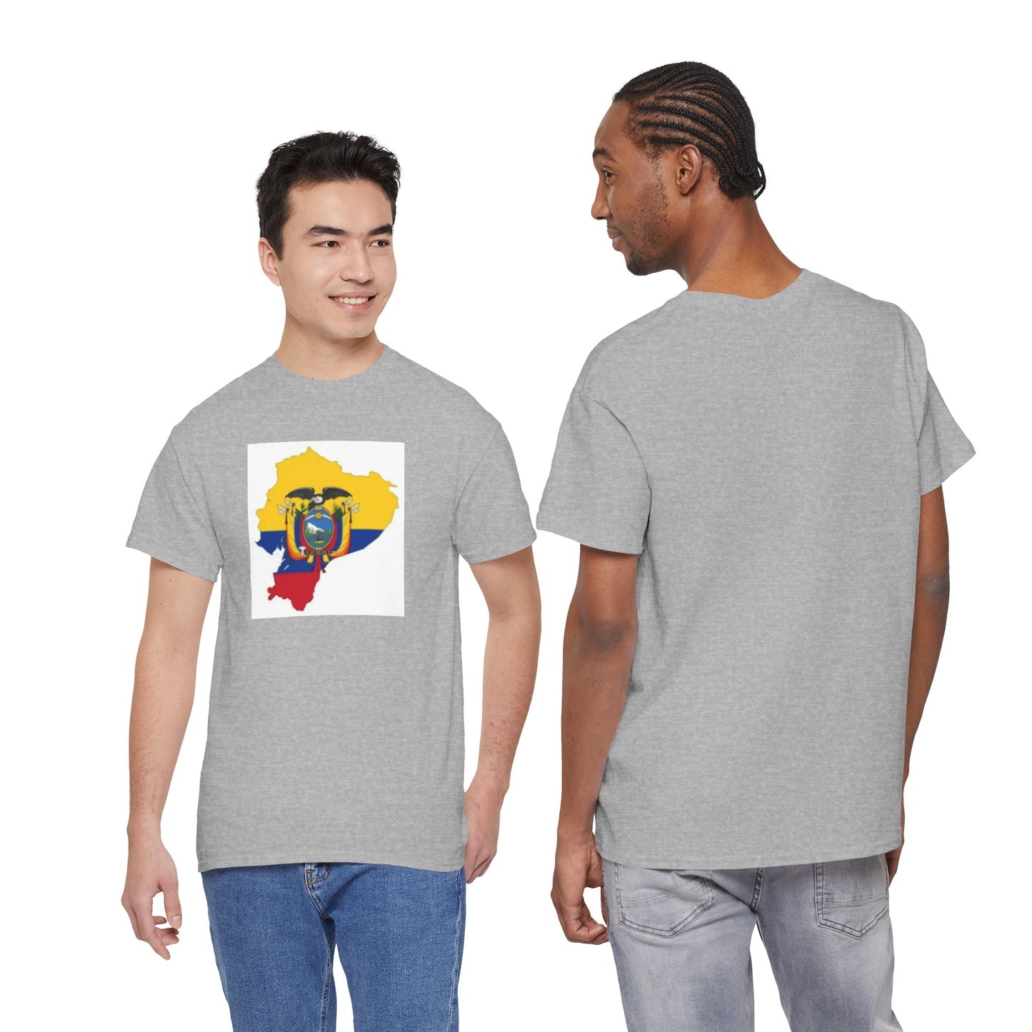 Unisex Heavy Cotton Tee -- Ecuador flag and map