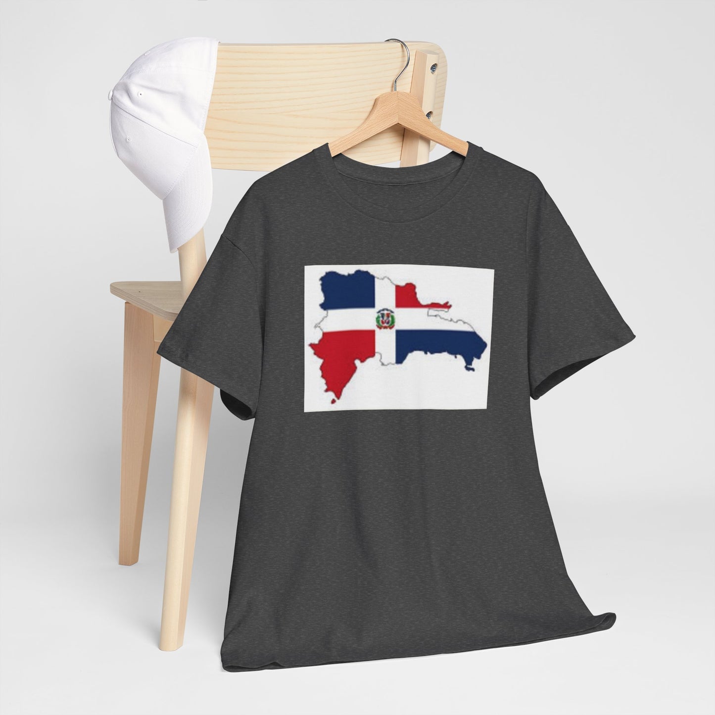 Unisex Heavy Cotton Tee -- Dominican Republic flag and map