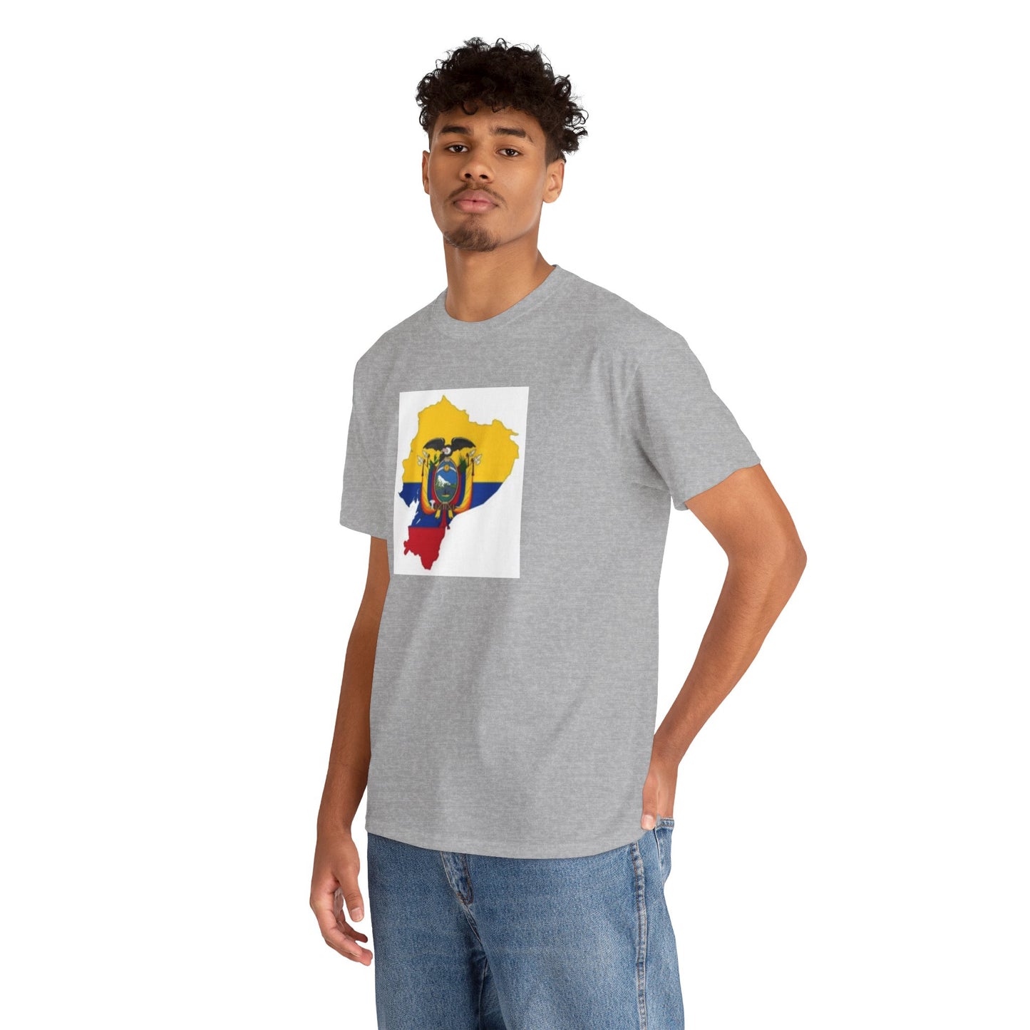Unisex Heavy Cotton Tee -- Ecuador flag and map