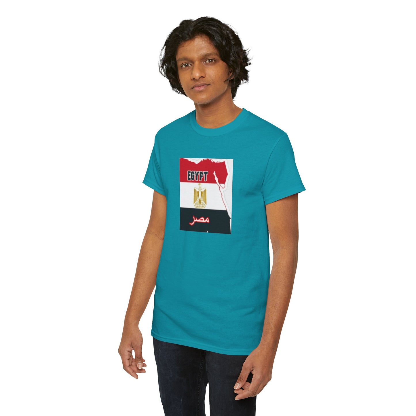 Unisex Heavy Cotton Tee -- Egypt flag and map