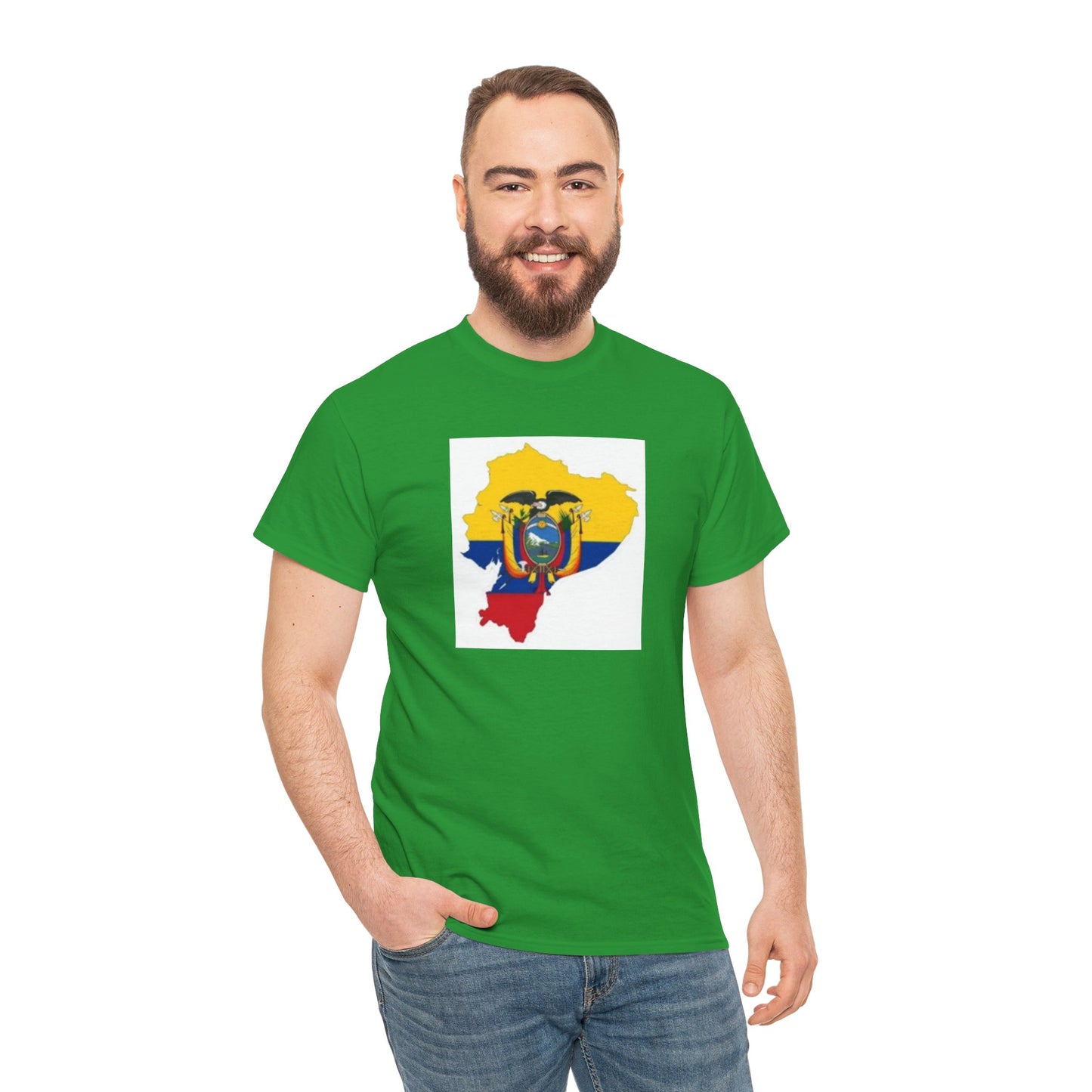 Unisex Heavy Cotton Tee -- Ecuador flag and map