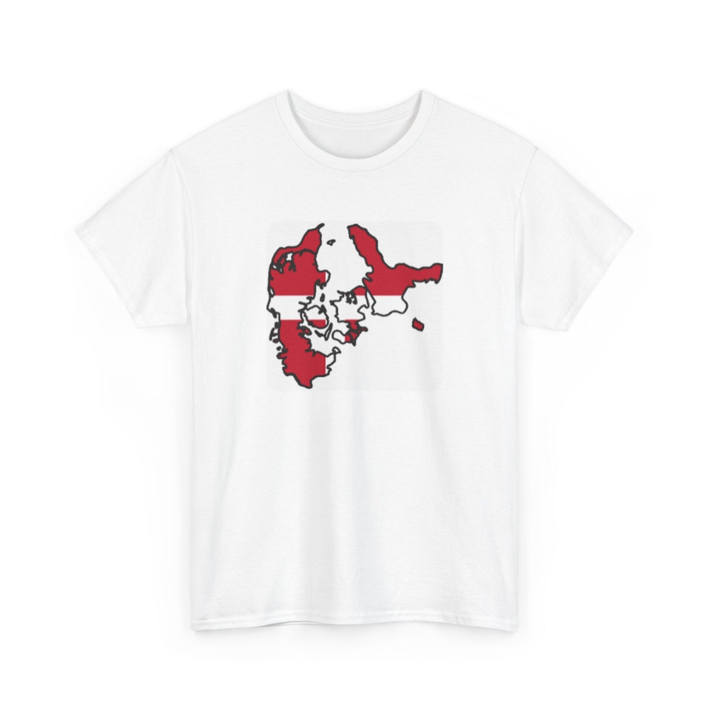 Unisex Heavy Cotton Tee -- Denmark flag and map