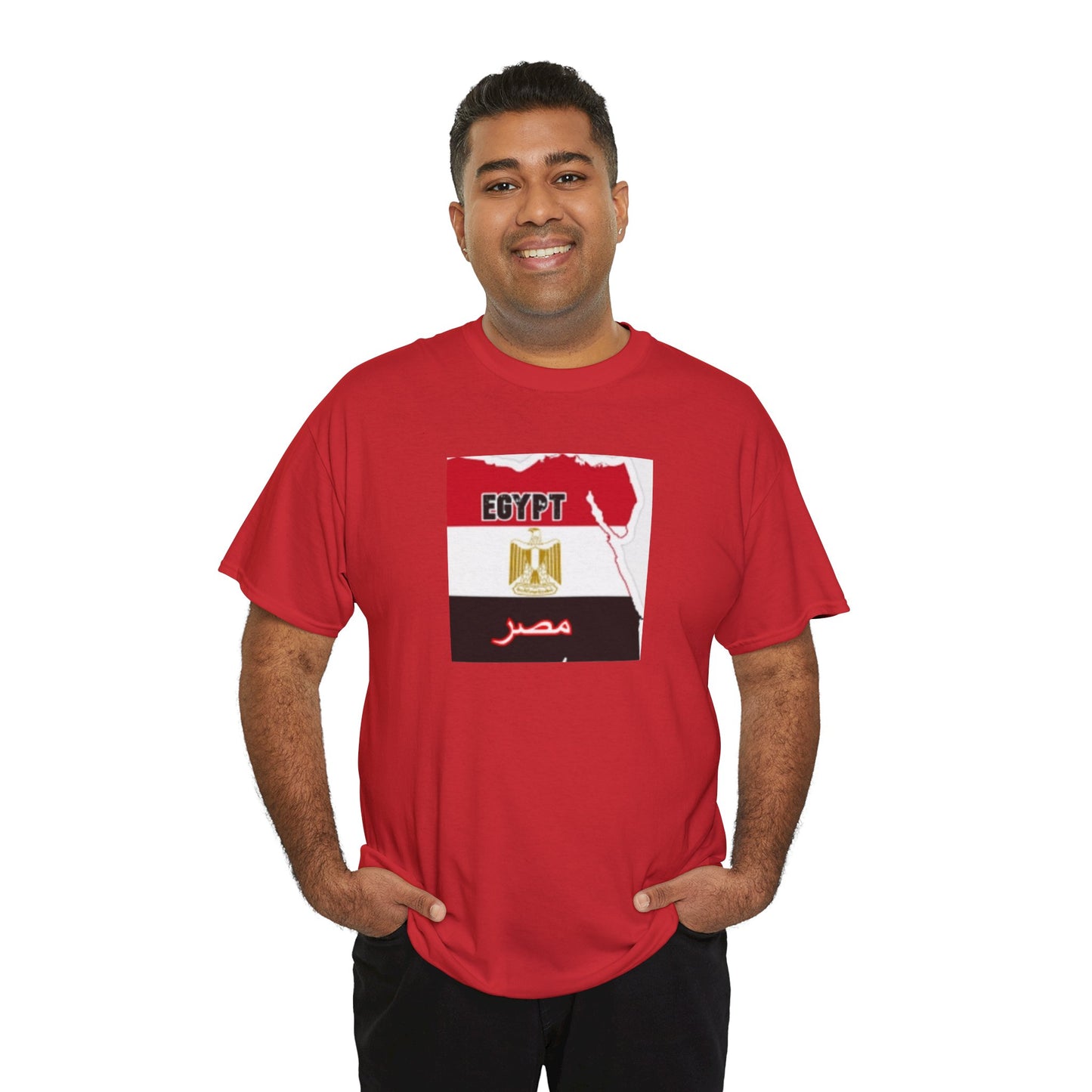 Unisex Heavy Cotton Tee -- Egypt flag and map