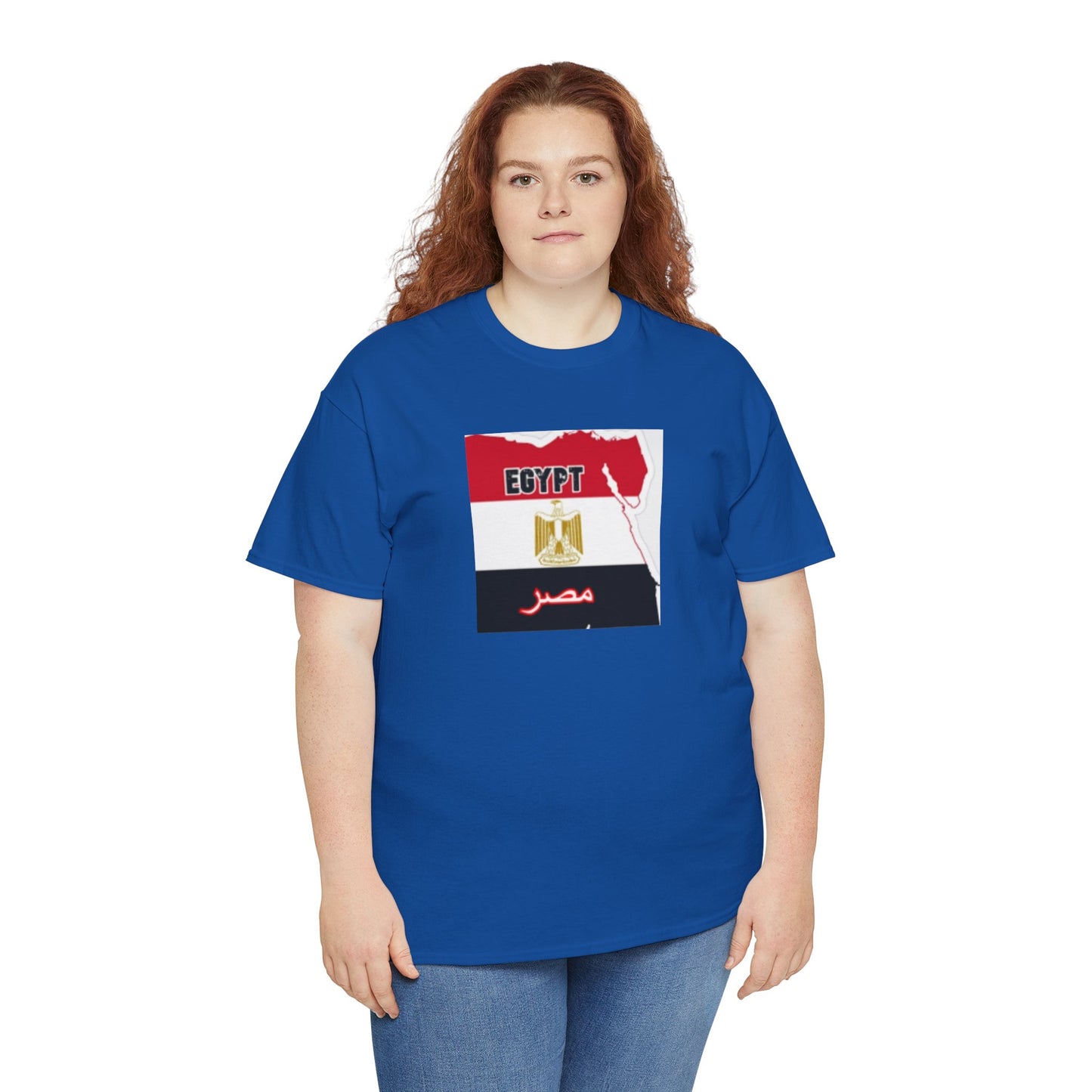 Unisex Heavy Cotton Tee -- Egypt flag and map