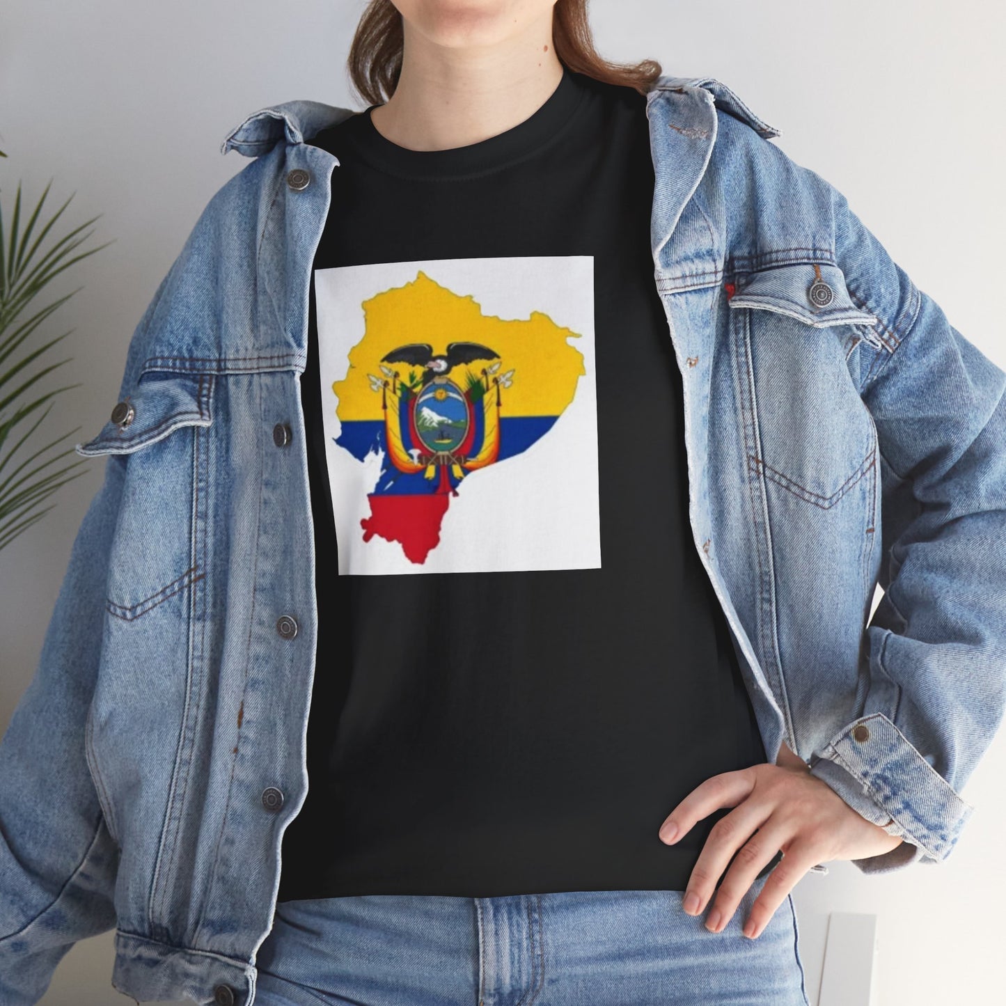 Unisex Heavy Cotton Tee -- Ecuador flag and map
