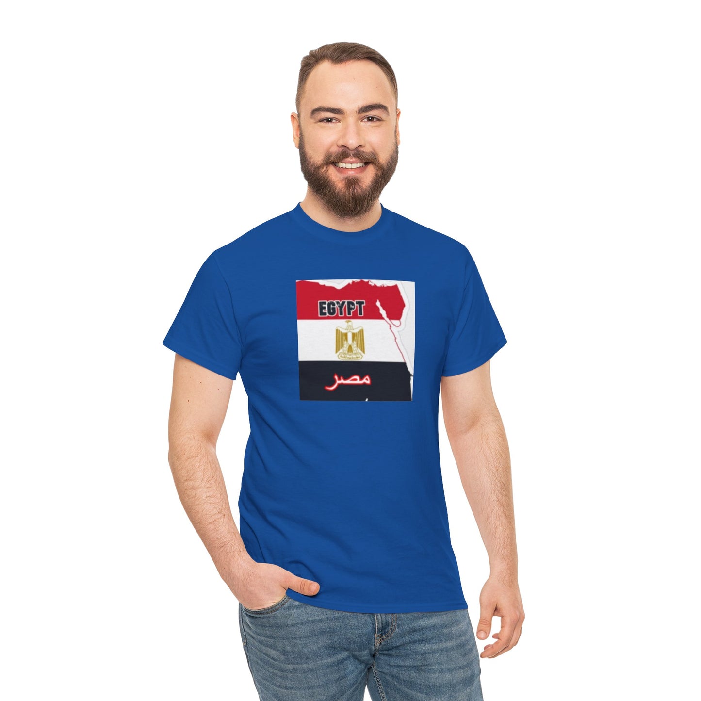 Unisex Heavy Cotton Tee -- Egypt flag and map