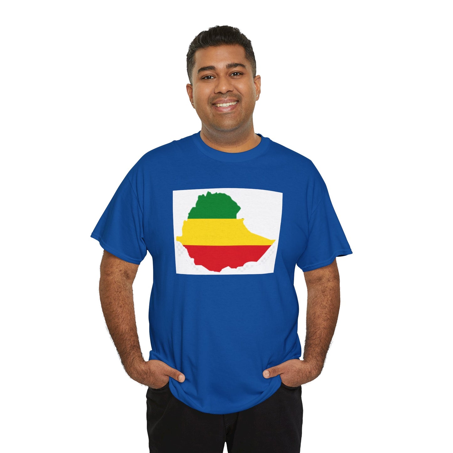Unisex Heavy Cotton Tee -- Ethiopia flag and map