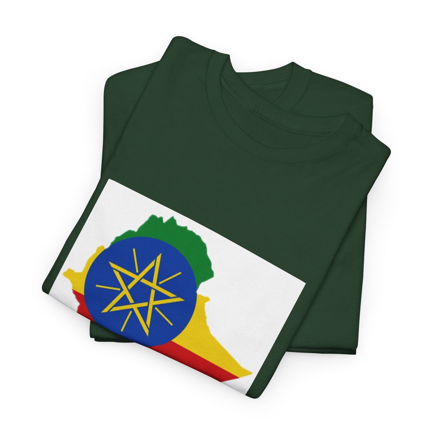 Unisex Heavy Cotton Tee -- Ethiopa federal flag and map