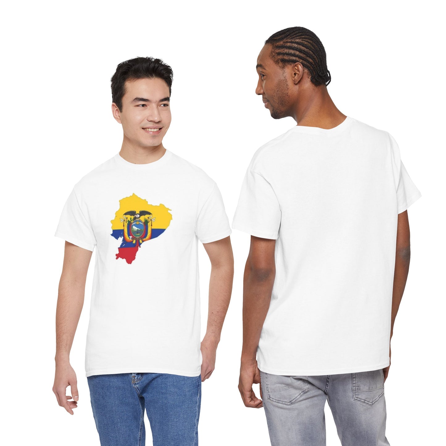 Unisex Heavy Cotton Tee -- Ecuador flag and map
