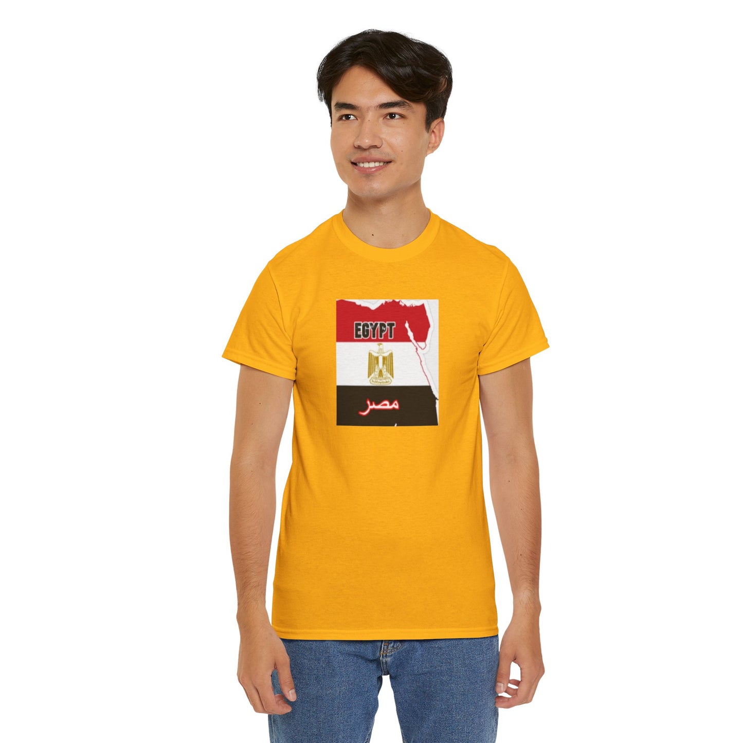 Unisex Heavy Cotton Tee -- Egypt flag and map