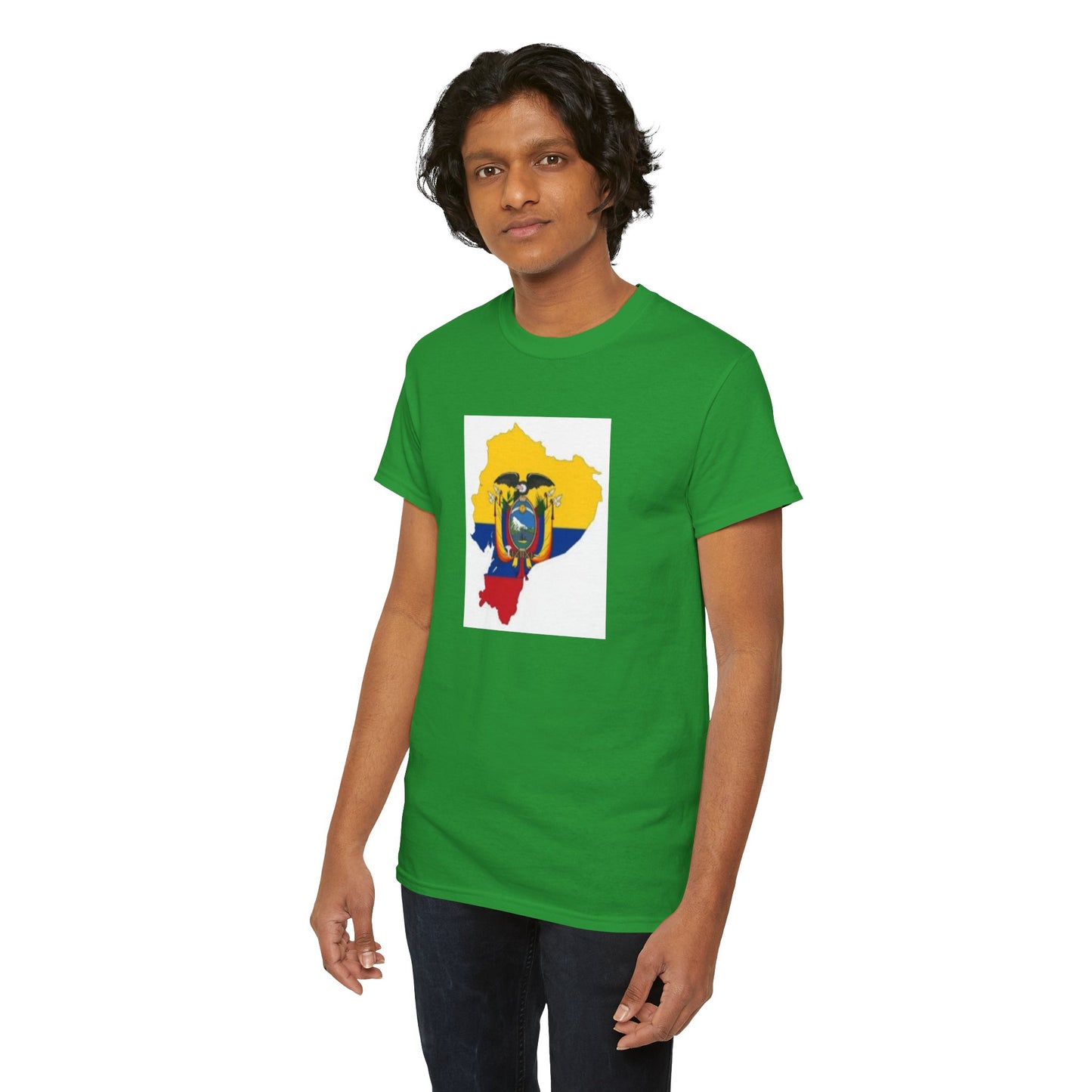 Unisex Heavy Cotton Tee -- Ecuador flag and map
