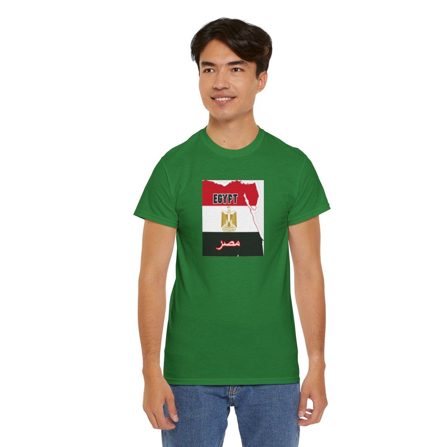 Unisex Heavy Cotton Tee -- Egypt flag and map