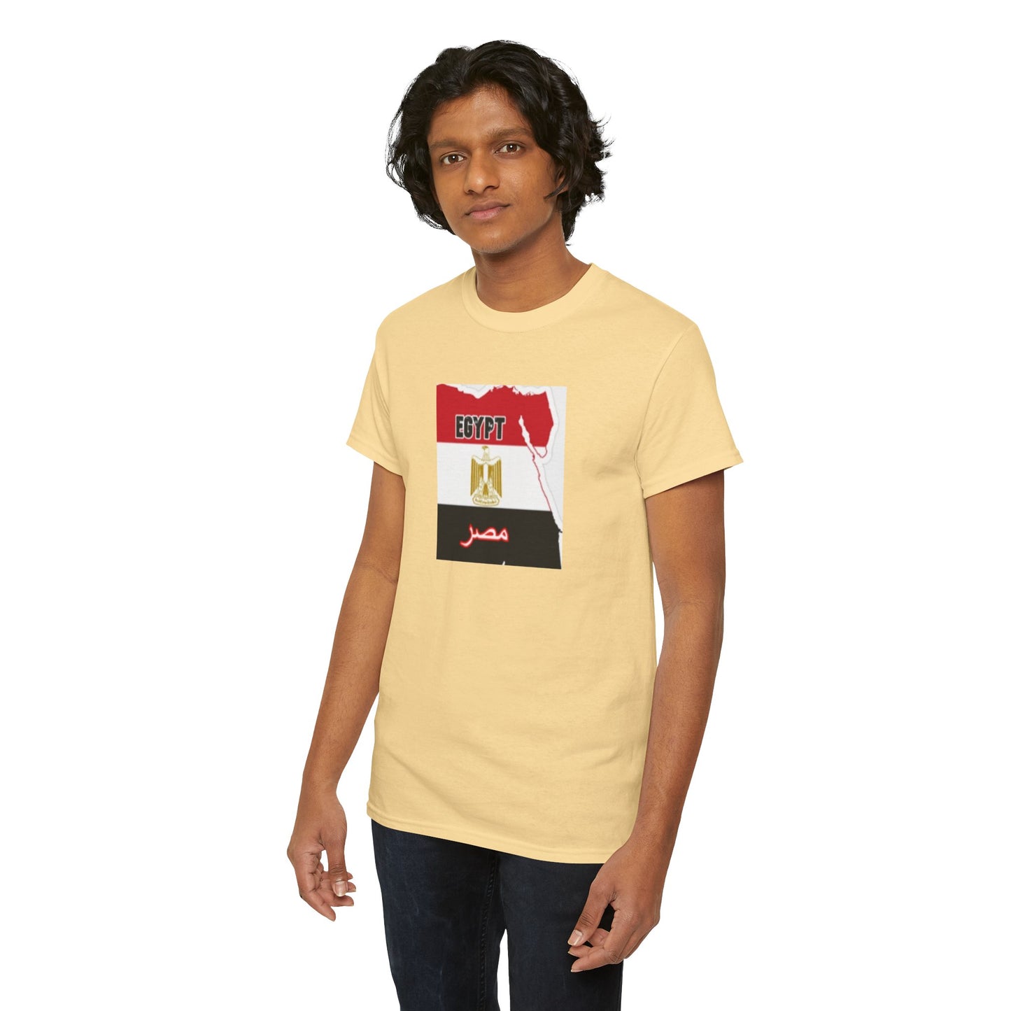Unisex Heavy Cotton Tee -- Egypt flag and map