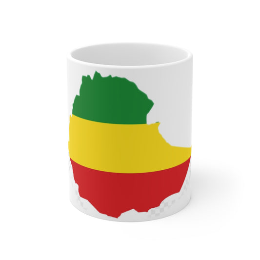 Mug 11oz -- Ethiopia flag and map