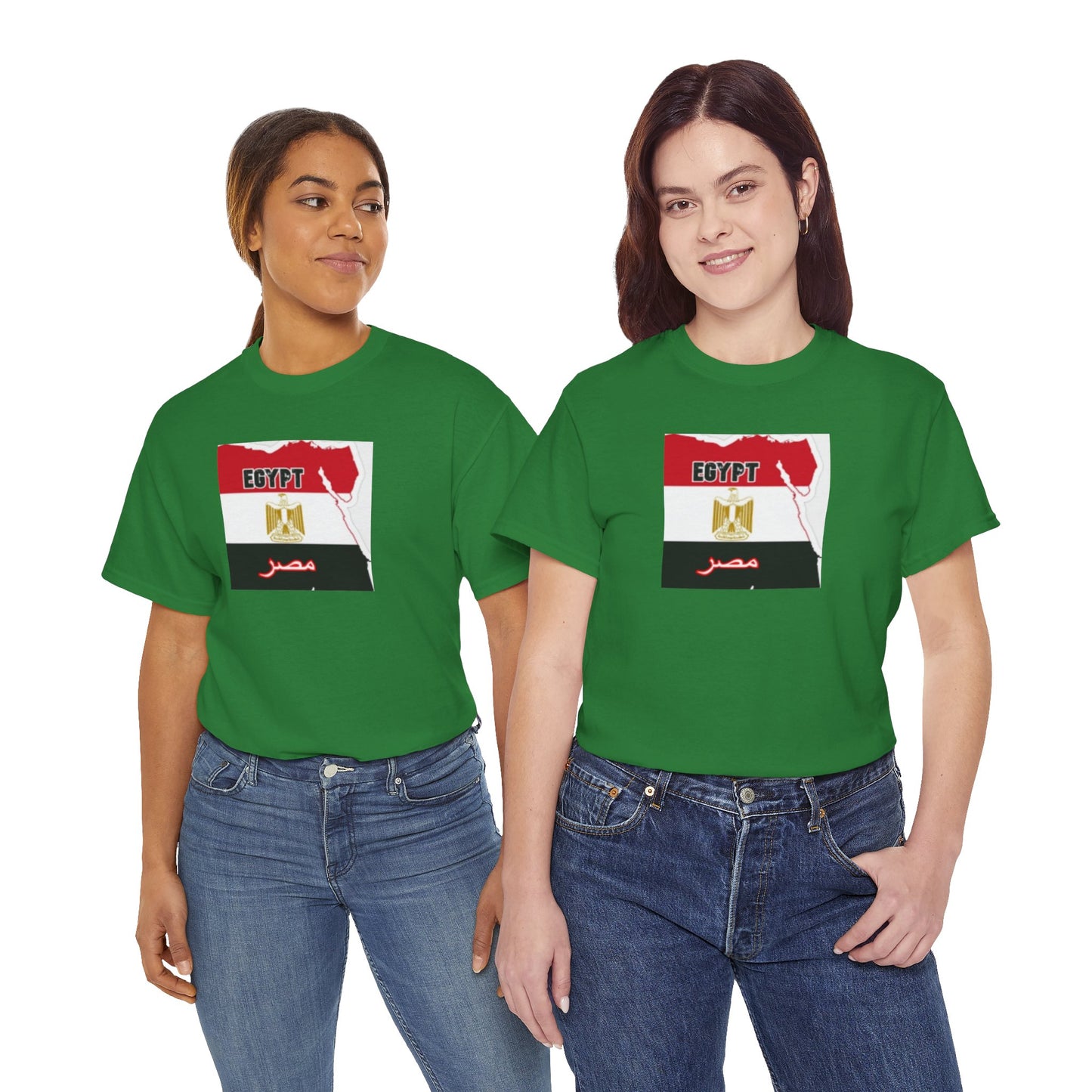 Unisex Heavy Cotton Tee -- Egypt flag and map