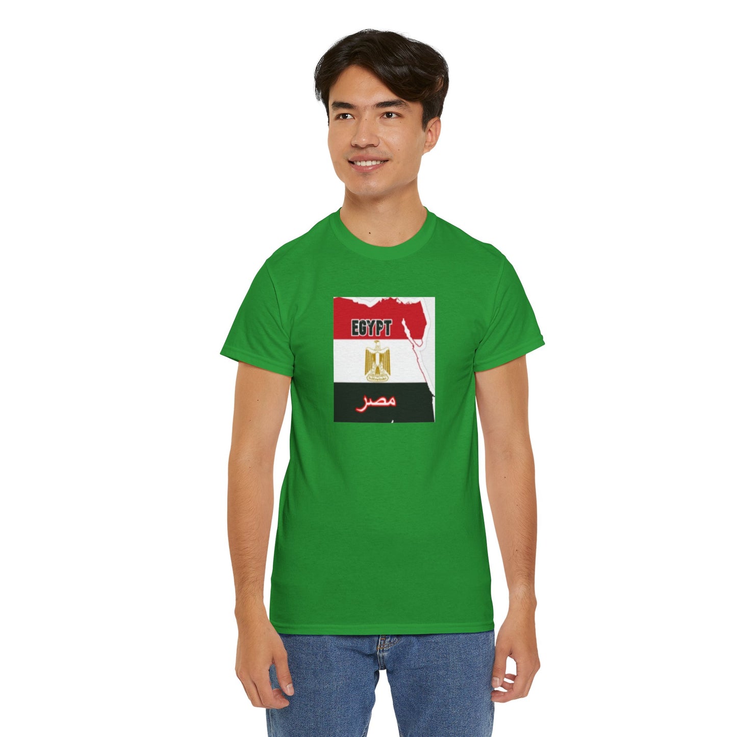 Unisex Heavy Cotton Tee -- Egypt flag and map