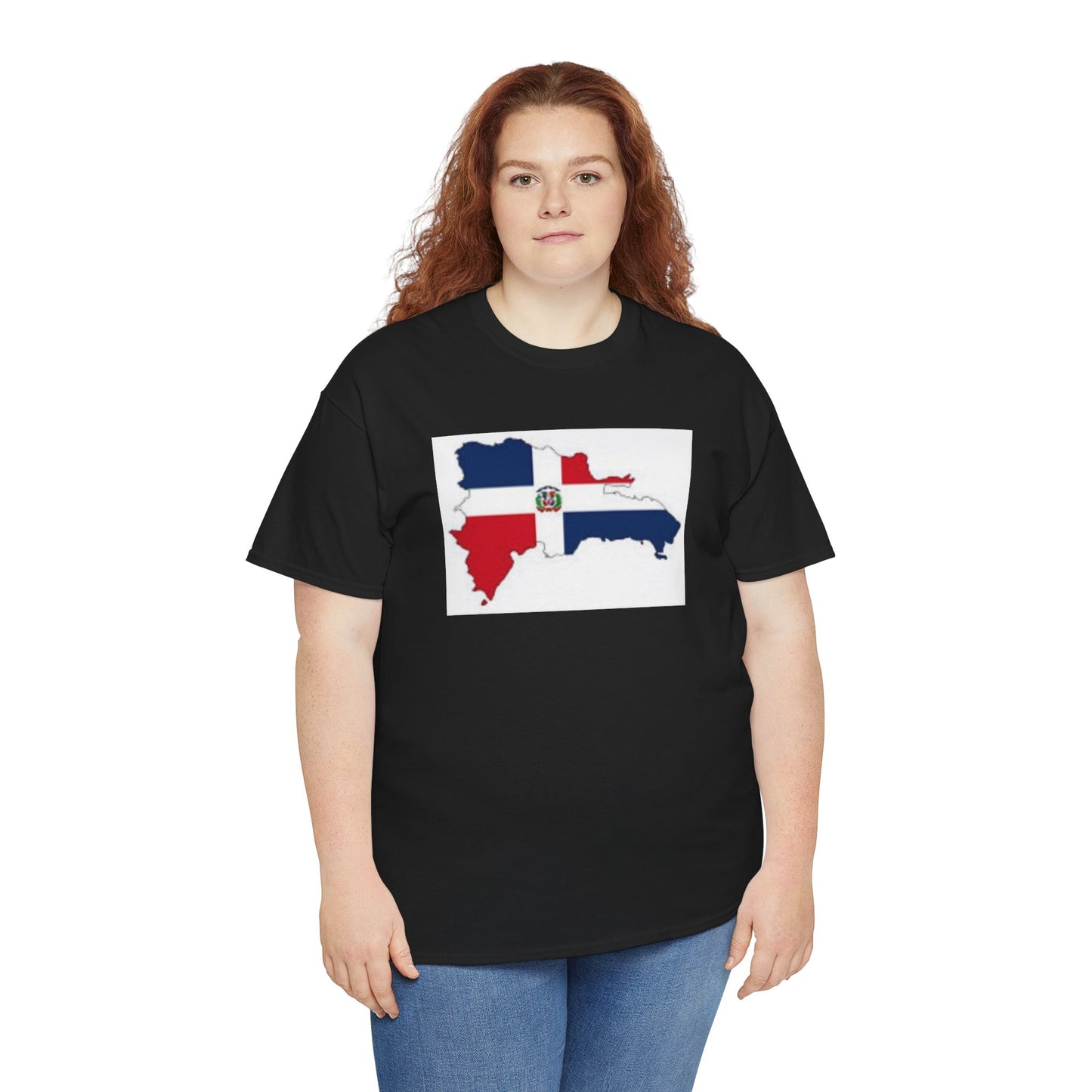 Unisex Heavy Cotton Tee -- Dominican Republic flag and map