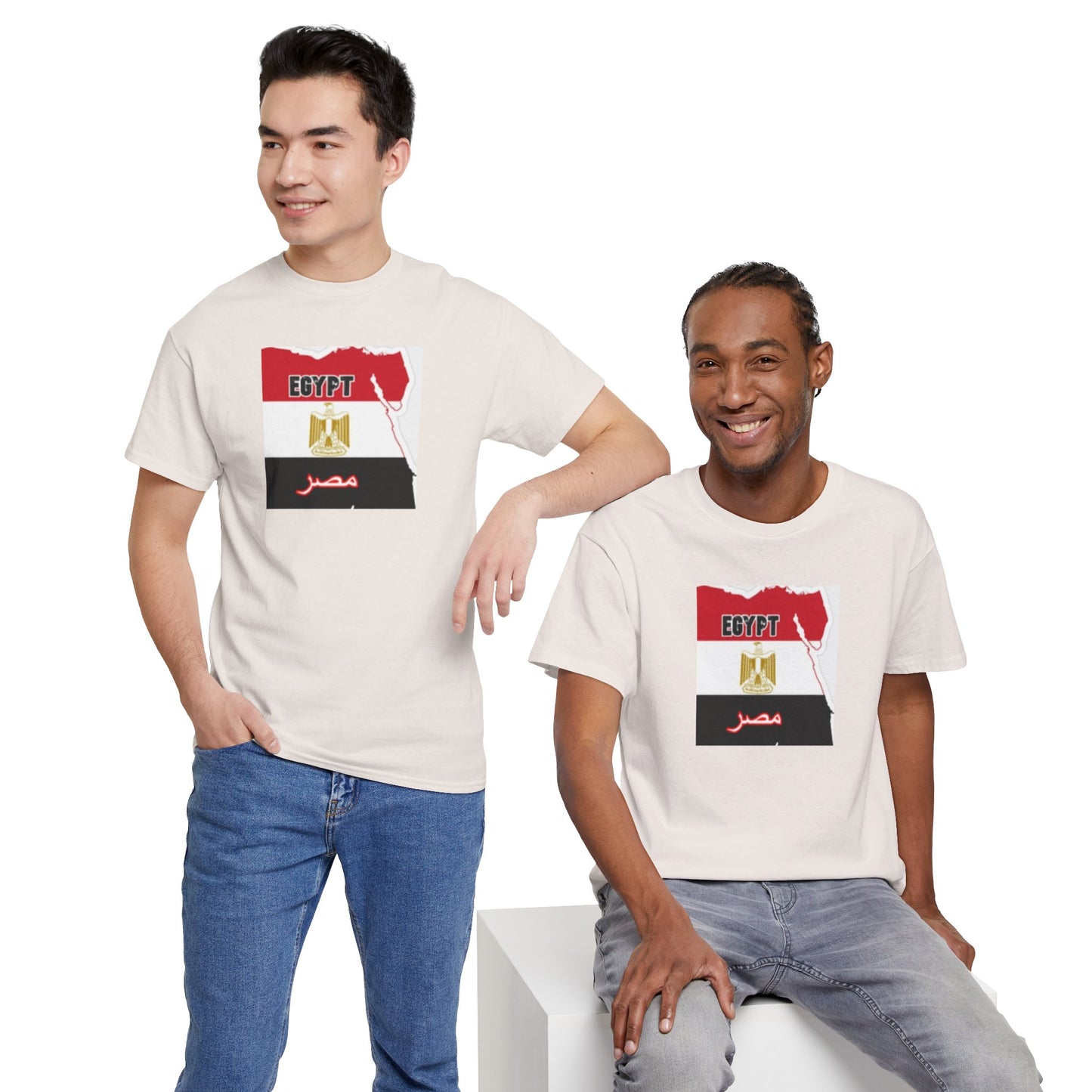 Unisex Heavy Cotton Tee -- Egypt flag and map