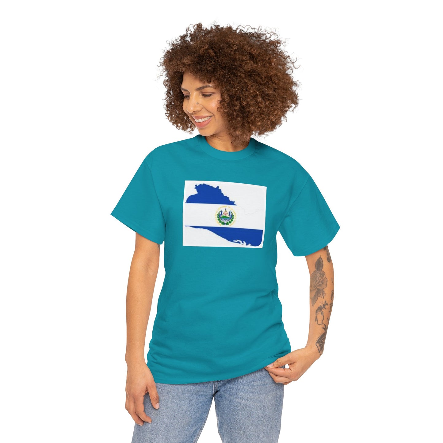 Unisex Heavy Cotton Tee -- el Salvador flag and map