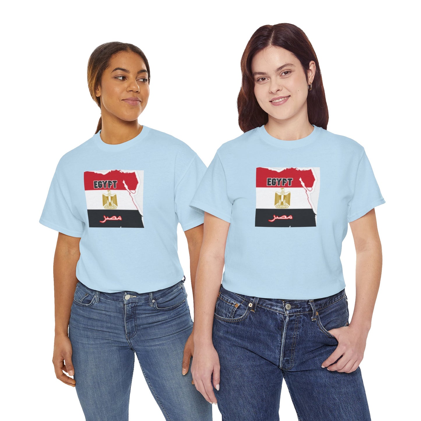 Unisex Heavy Cotton Tee -- Egypt flag and map