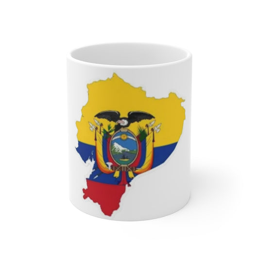 Mug 11oz Ecuador flag and map