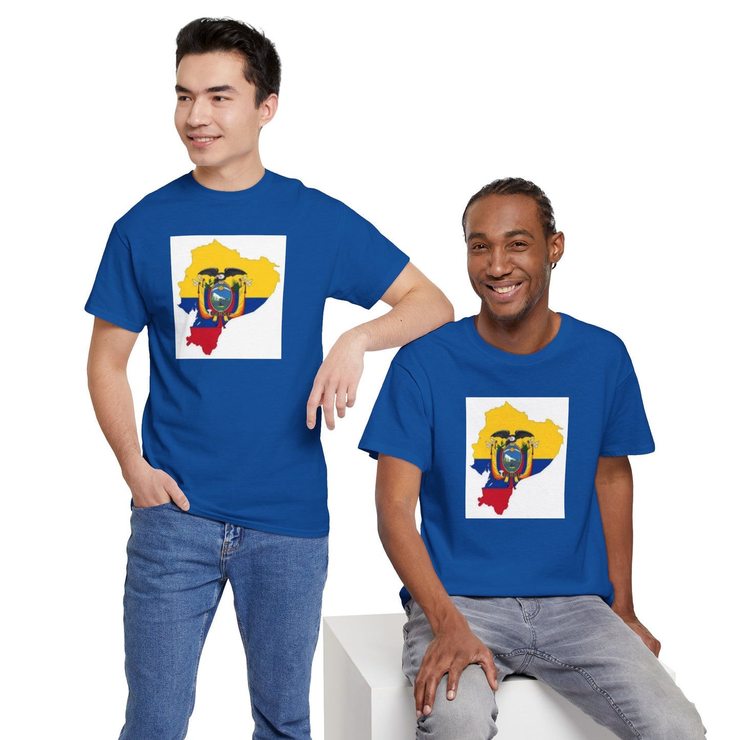 Unisex Heavy Cotton Tee -- Ecuador flag and map