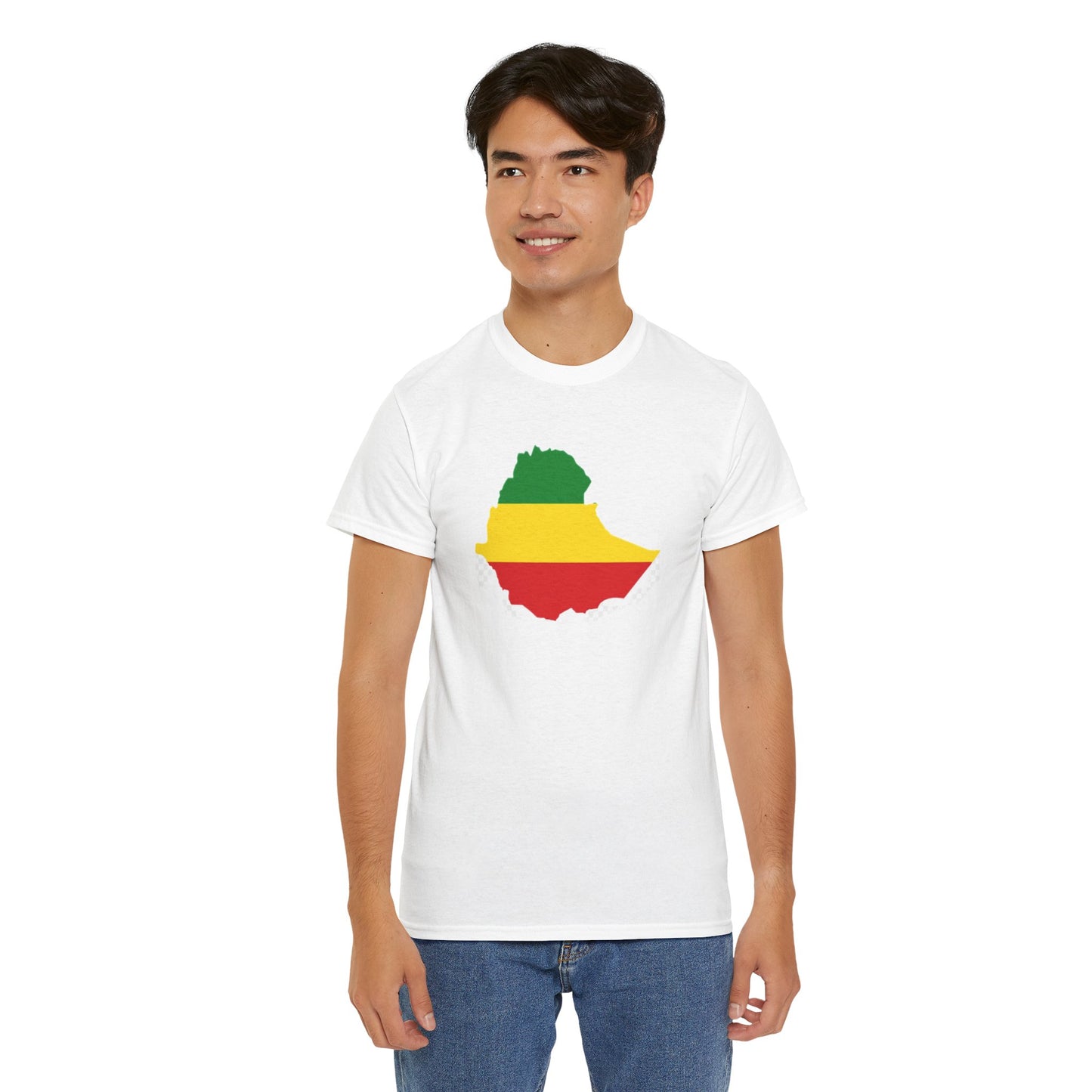 Unisex Heavy Cotton Tee -- Ethiopia flag and map