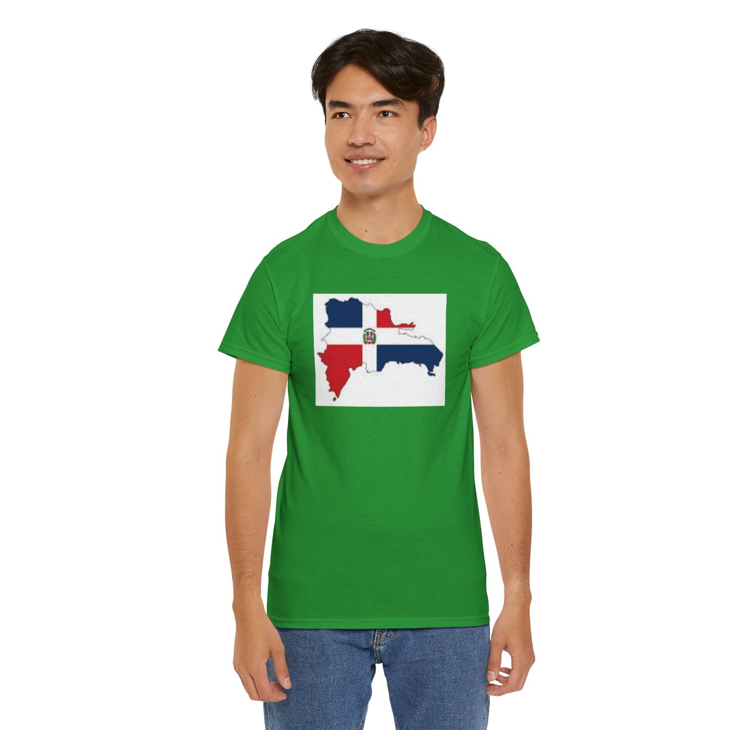 Unisex Heavy Cotton Tee -- Dominican Republic flag and map
