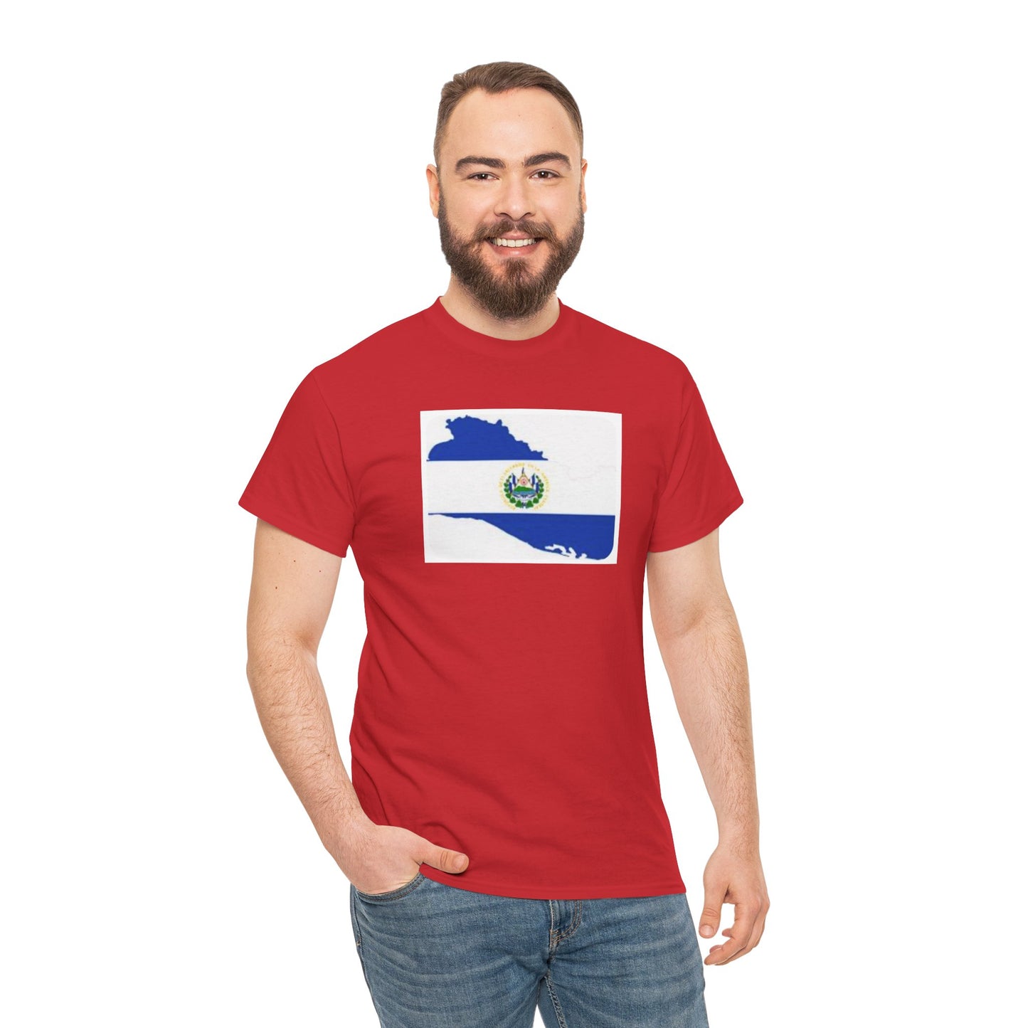 Unisex Heavy Cotton Tee -- el Salvador flag and map