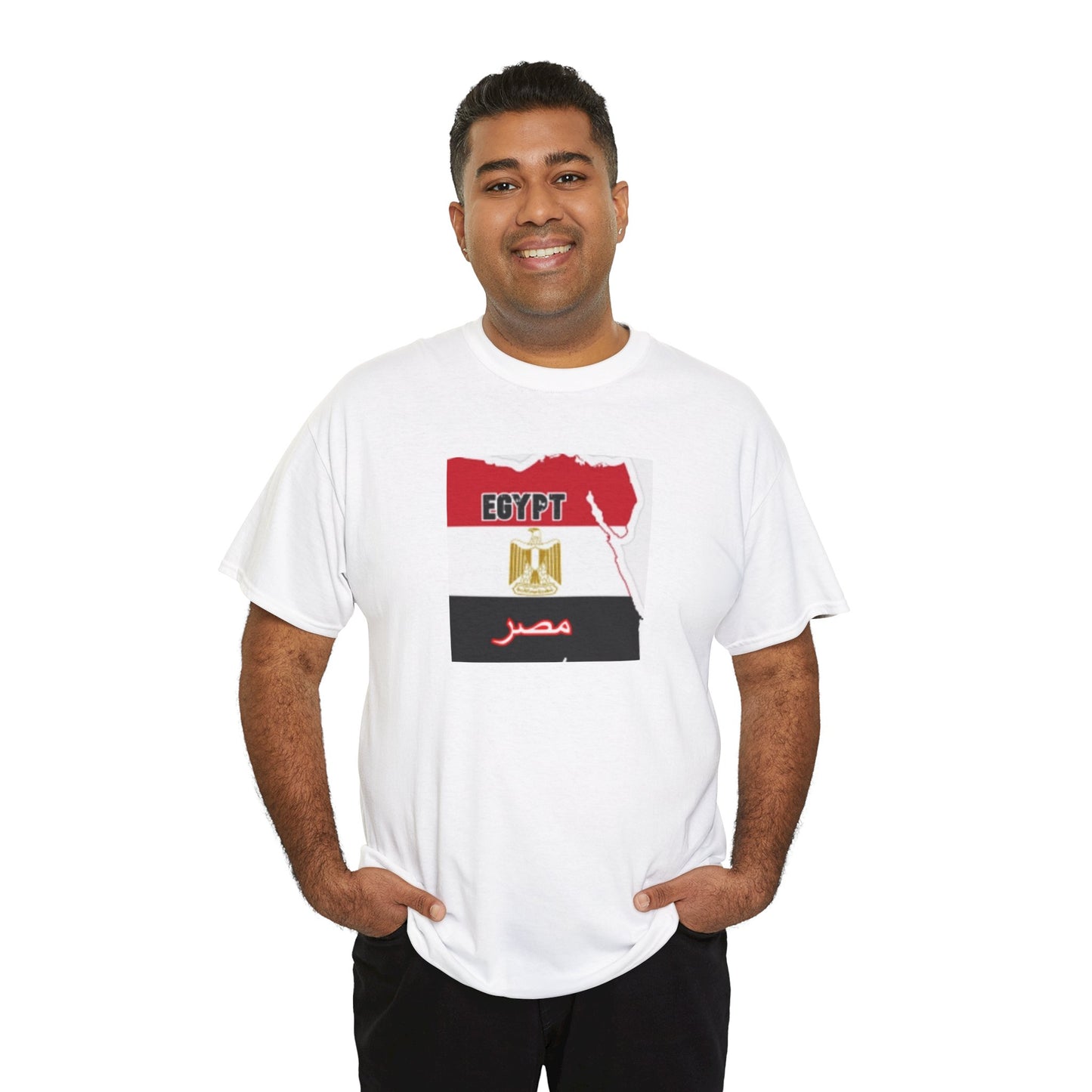 Unisex Heavy Cotton Tee -- Egypt flag and map