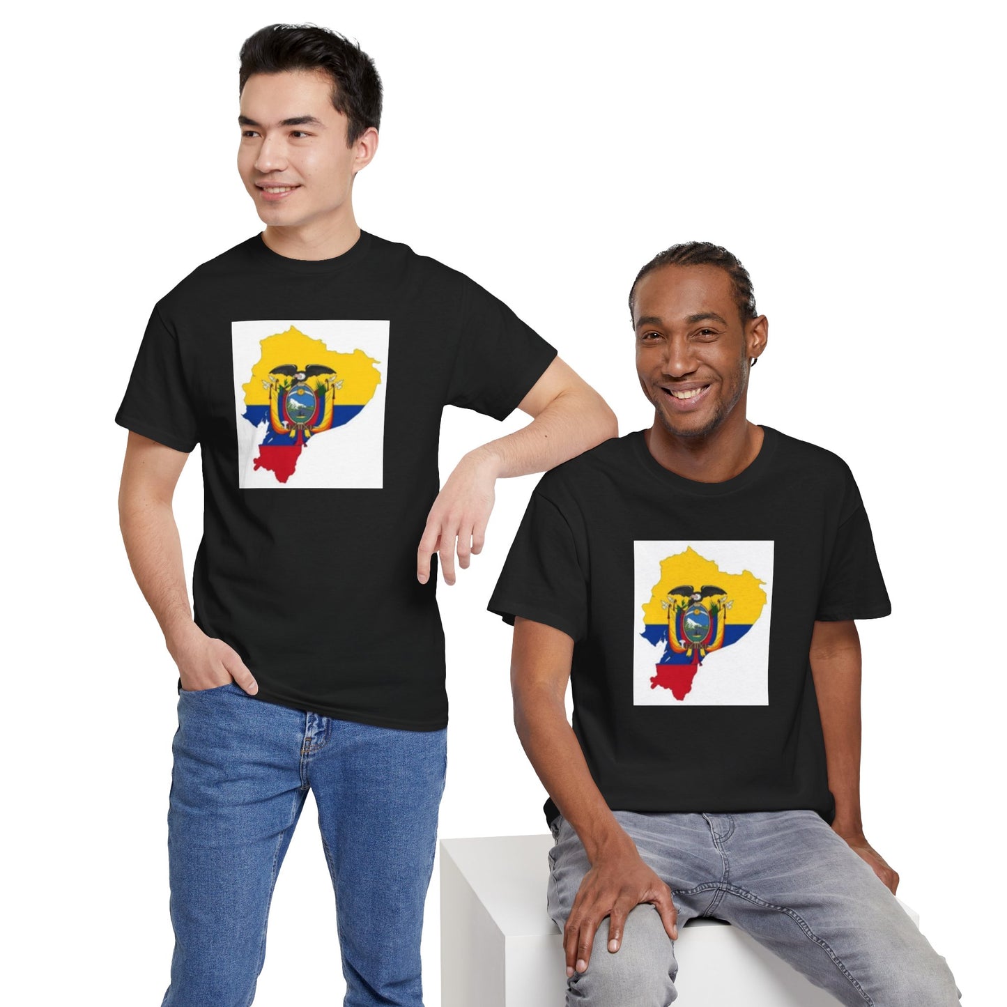Unisex Heavy Cotton Tee -- Ecuador flag and map