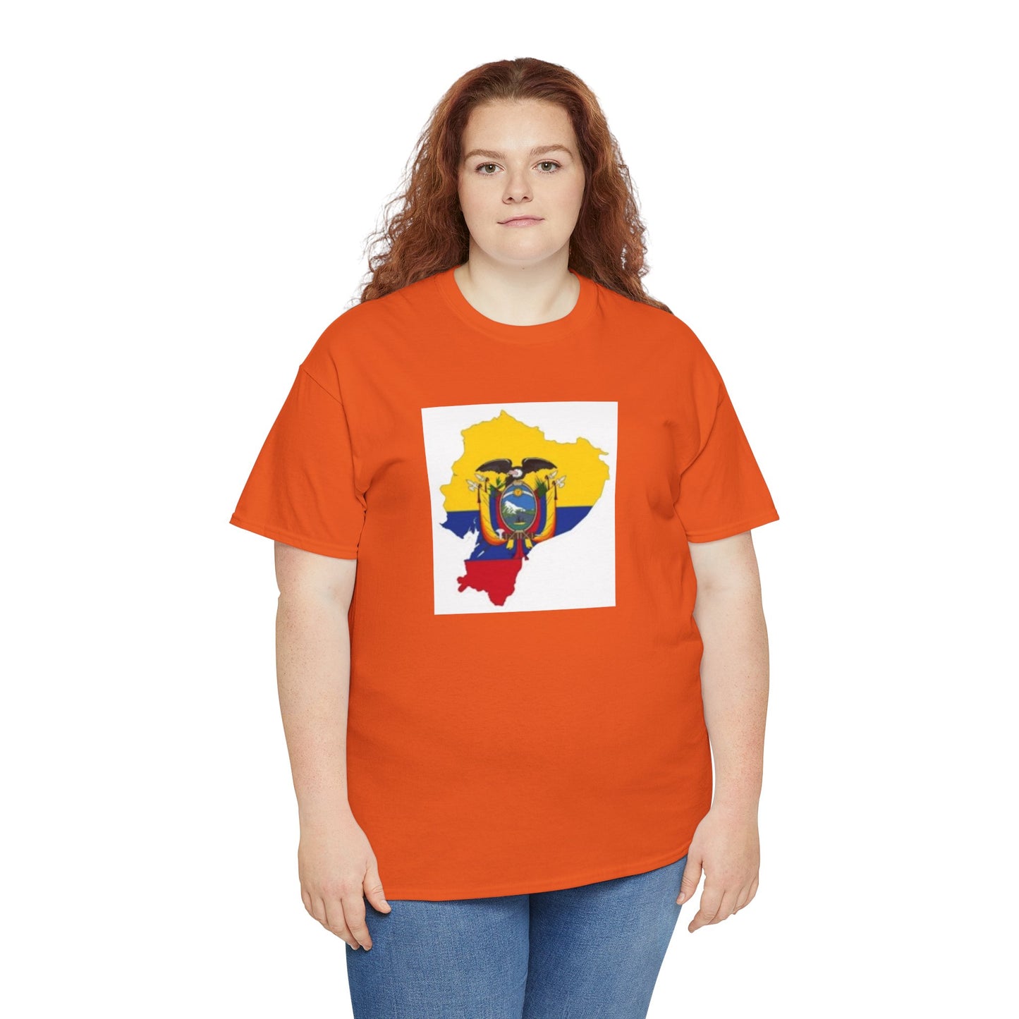 Unisex Heavy Cotton Tee -- Ecuador flag and map