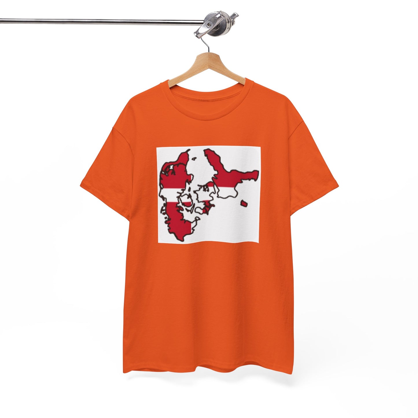 Unisex Heavy Cotton Tee -- Denmark flag and map
