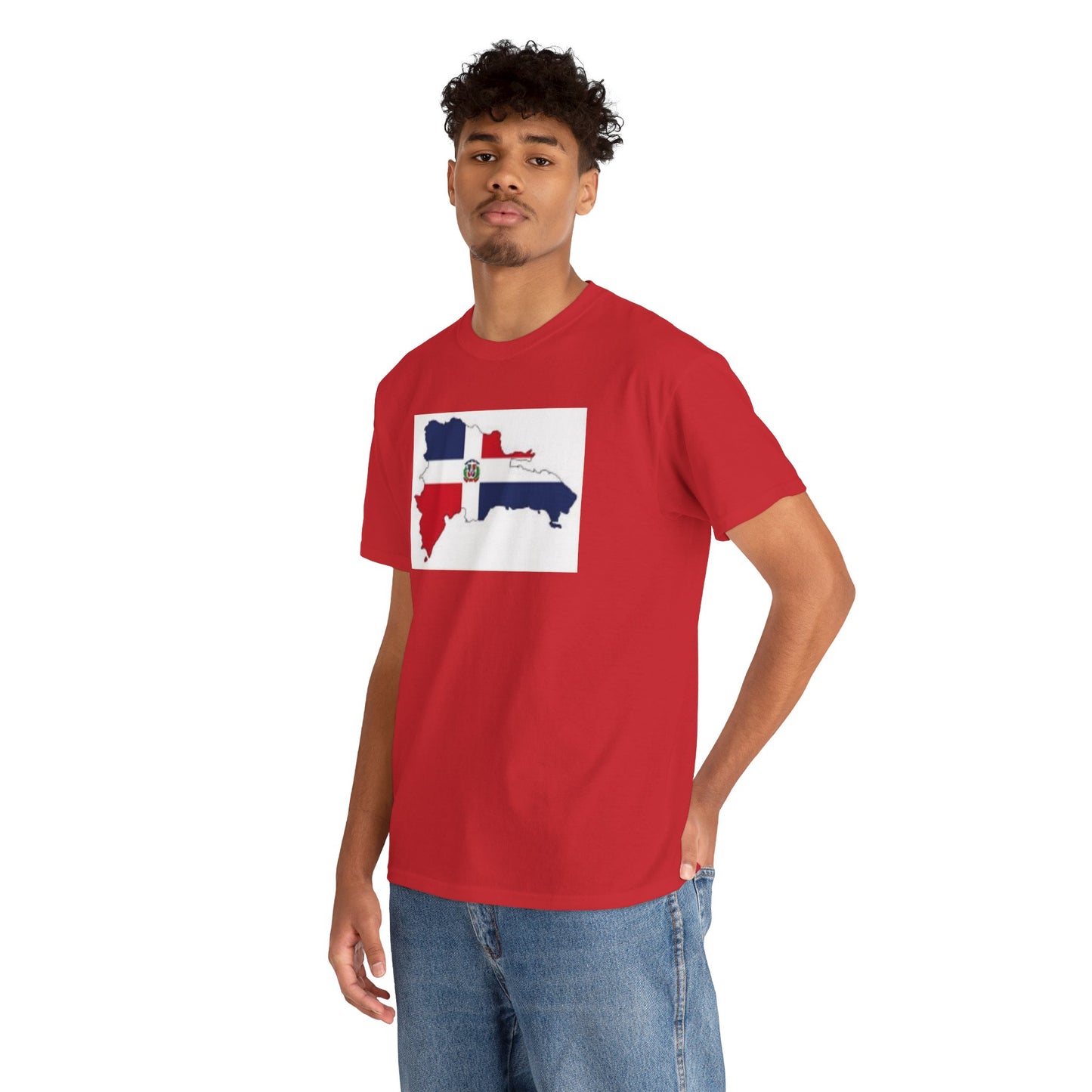 Unisex Heavy Cotton Tee -- Dominican Republic flag and map