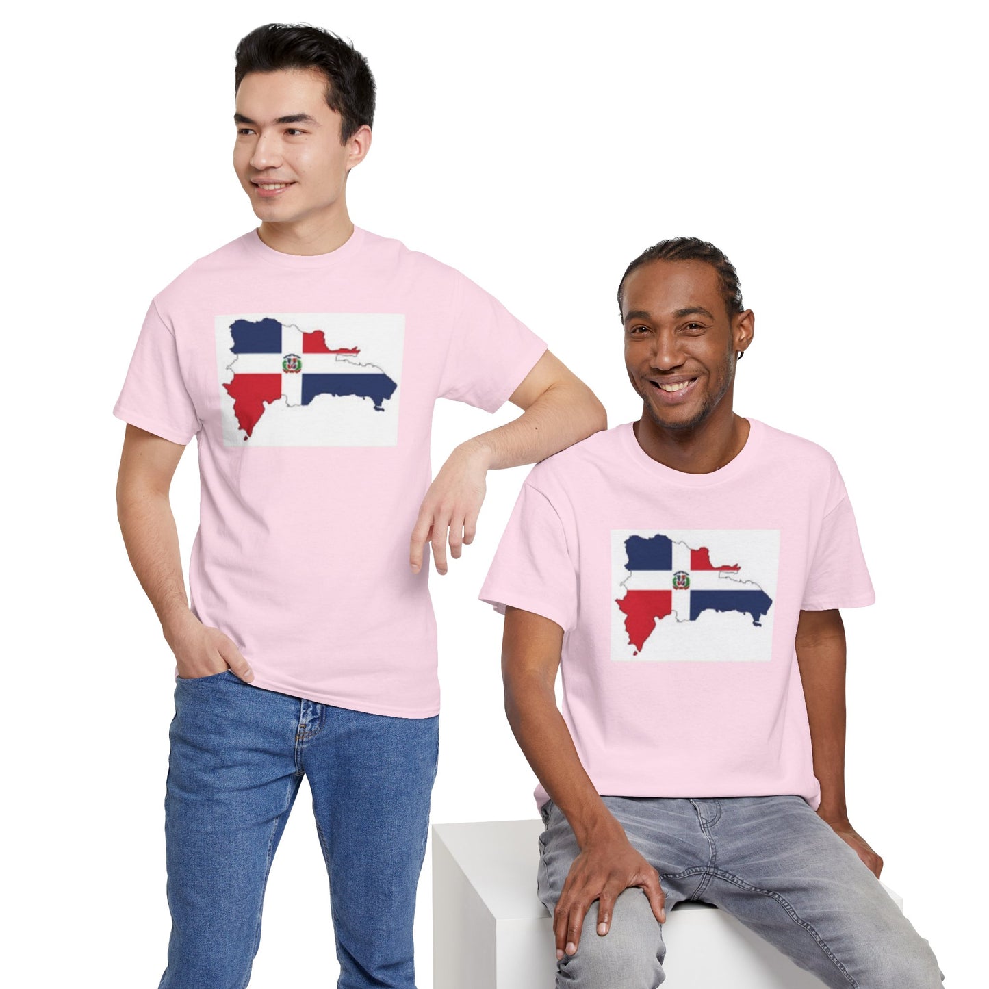 Unisex Heavy Cotton Tee -- Dominican Republic flag and map