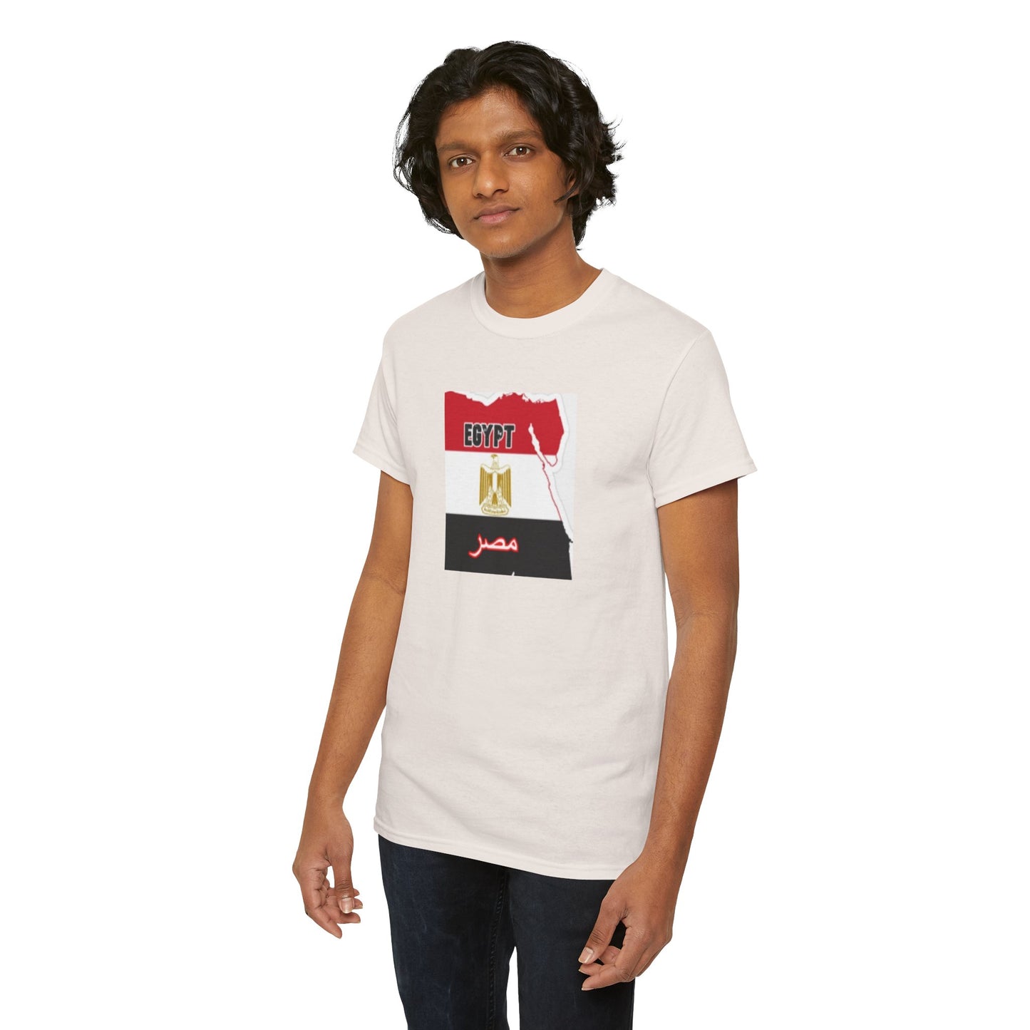 Unisex Heavy Cotton Tee -- Egypt flag and map