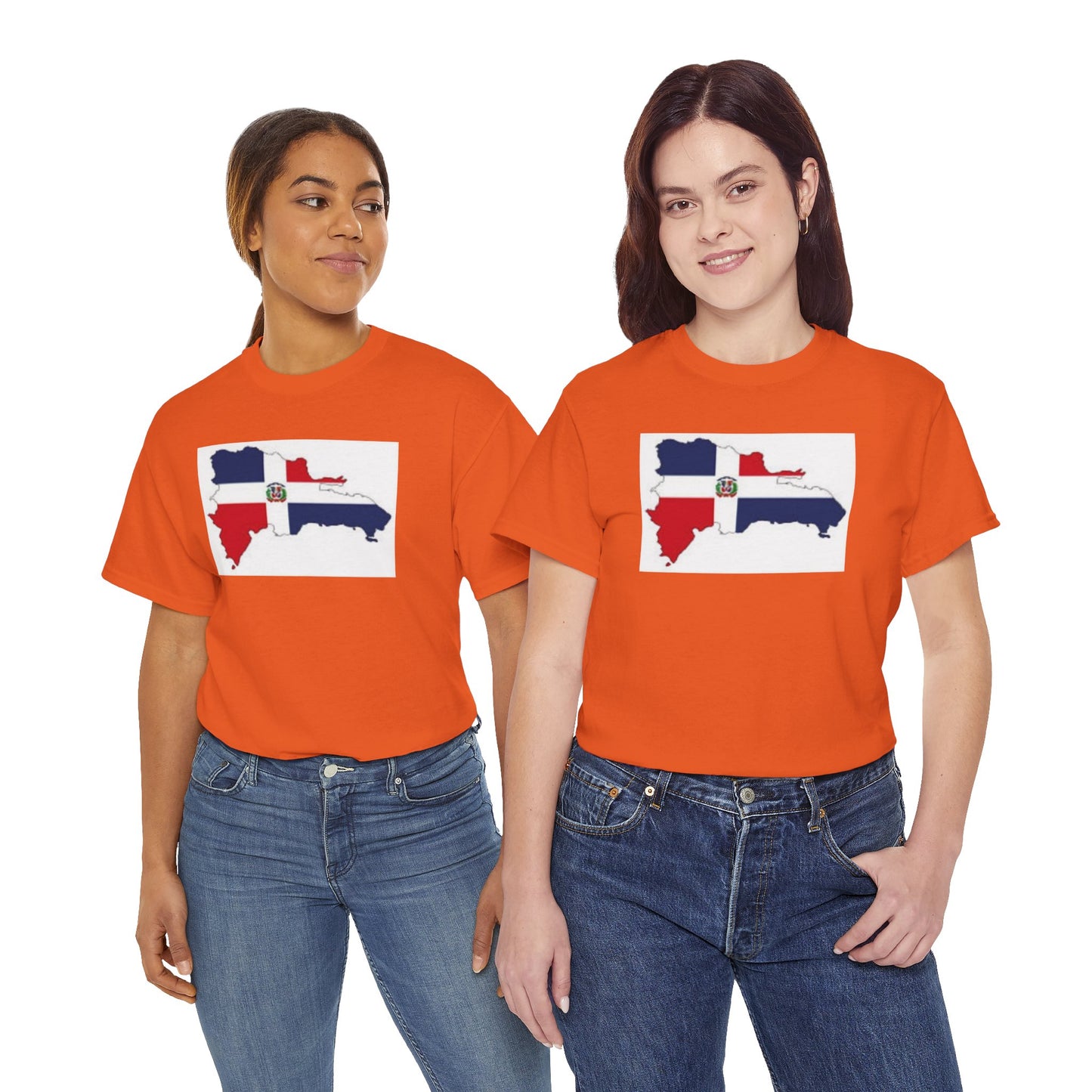 Unisex Heavy Cotton Tee -- Dominican Republic flag and map