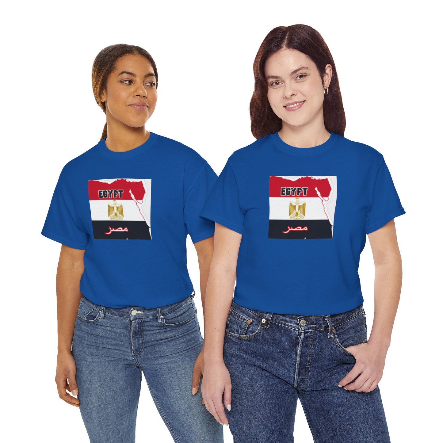 Unisex Heavy Cotton Tee -- Egypt flag and map